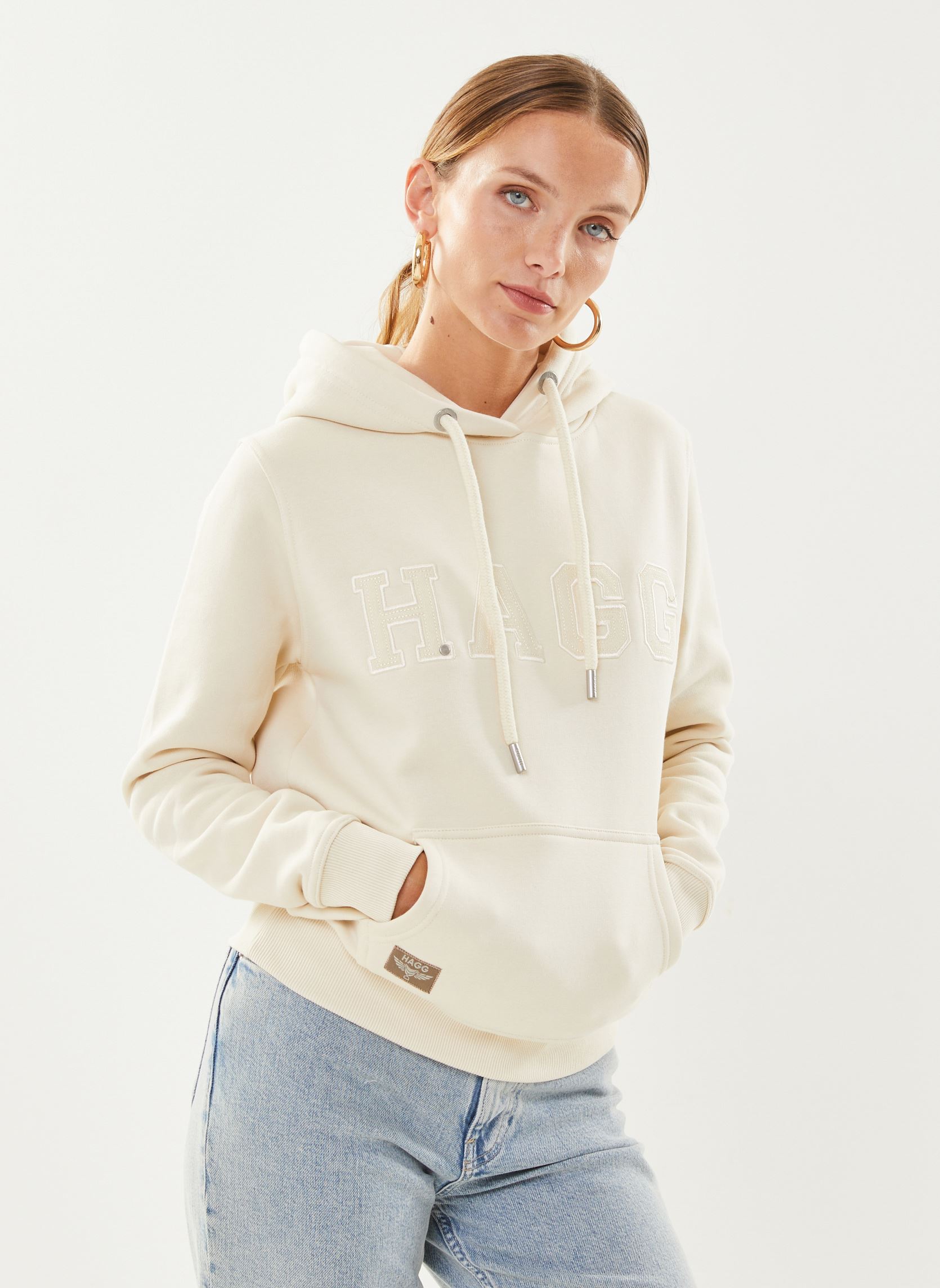 Sweats à capuche HOODIE F femme blanc Hagg Sweats à capuche HOODIE F femme blanc ECRU