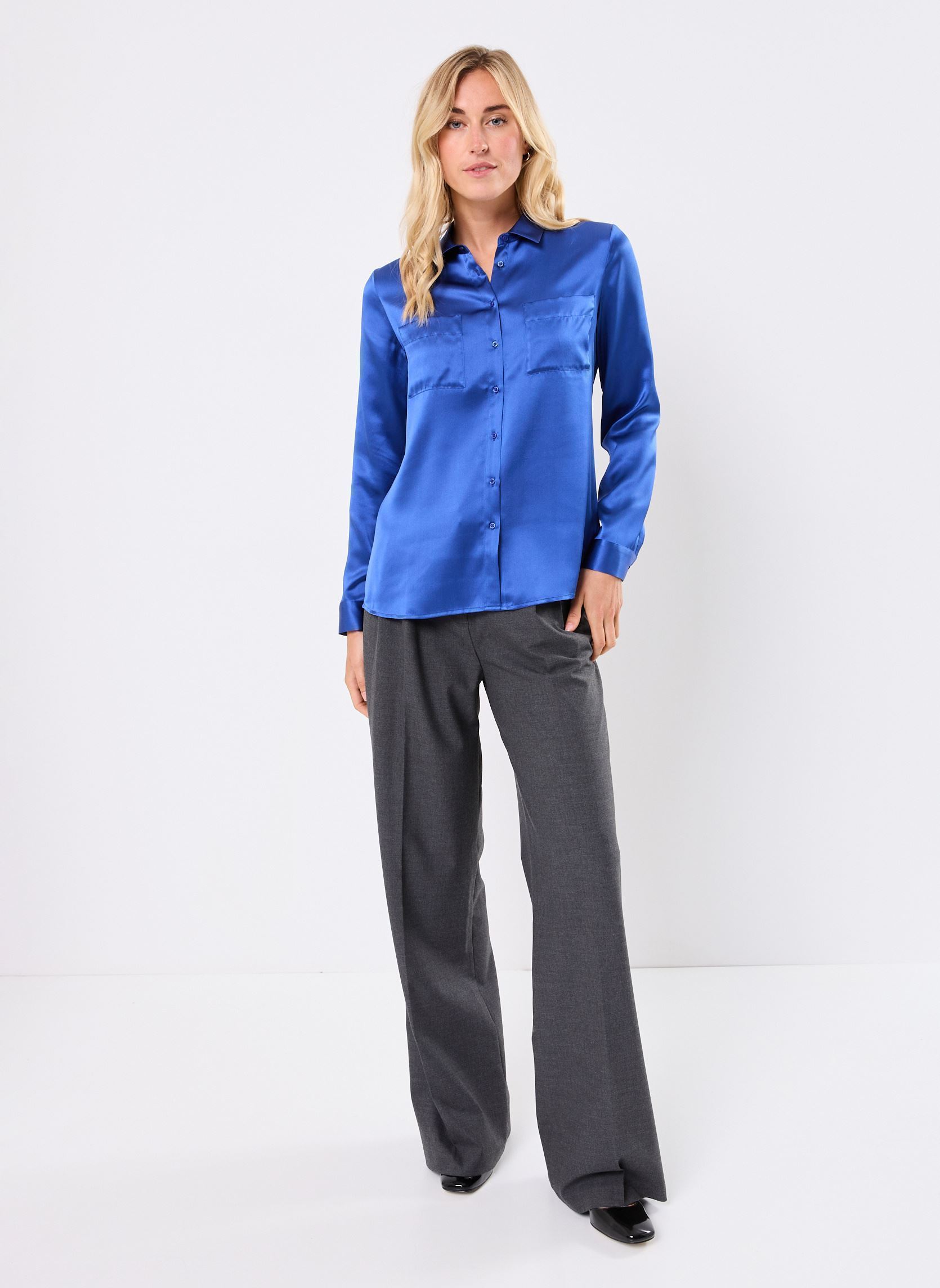 Langarm-Hemden BERENNICE soie damen blau Georgia Rose Langarm-Hemden BERENNICE soie damen blau KLEIN