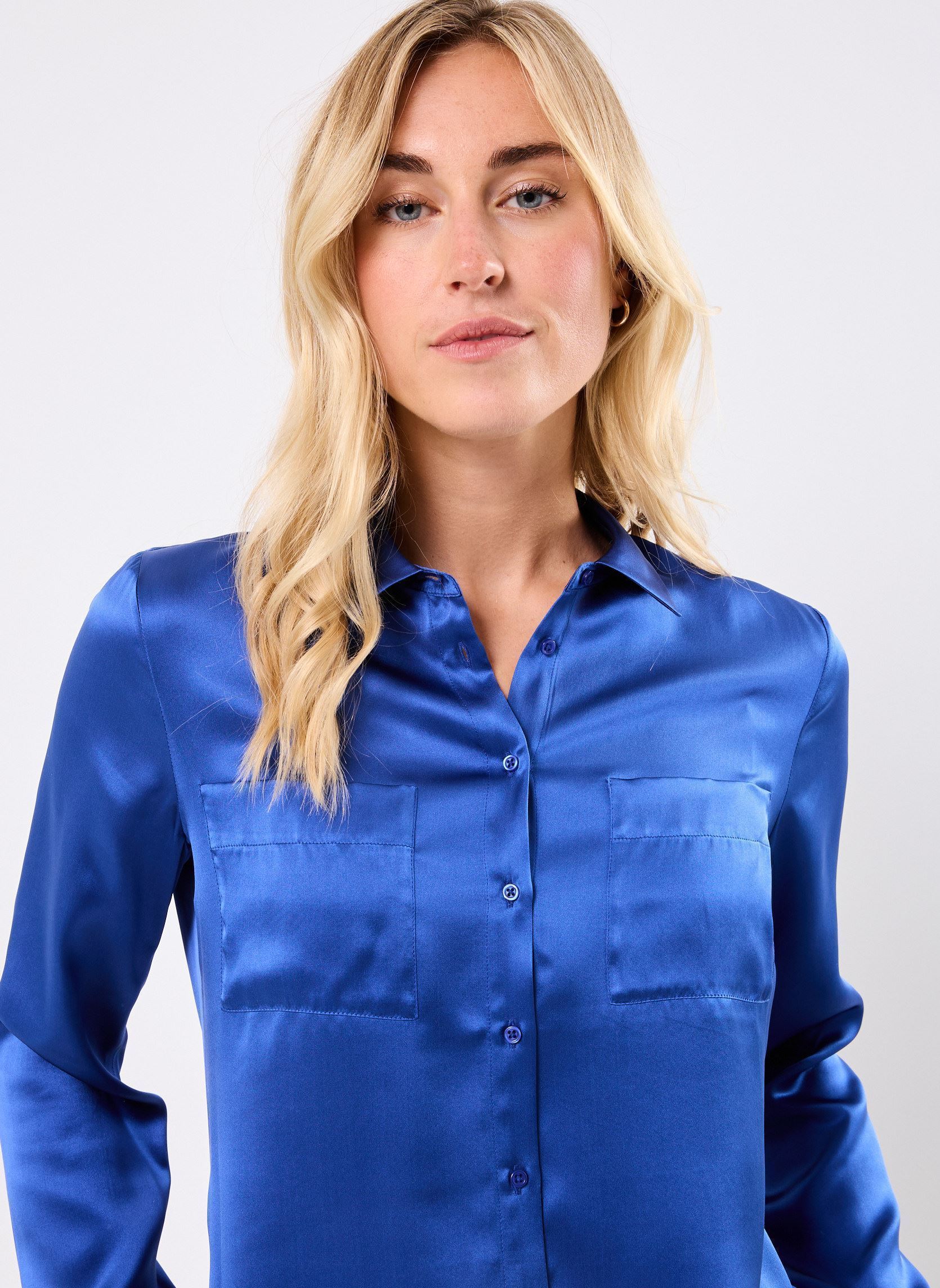 Langarm-Hemden BERENNICE soie damen blau Georgia Rose Langarm-Hemden BERENNICE soie damen blau KLEIN