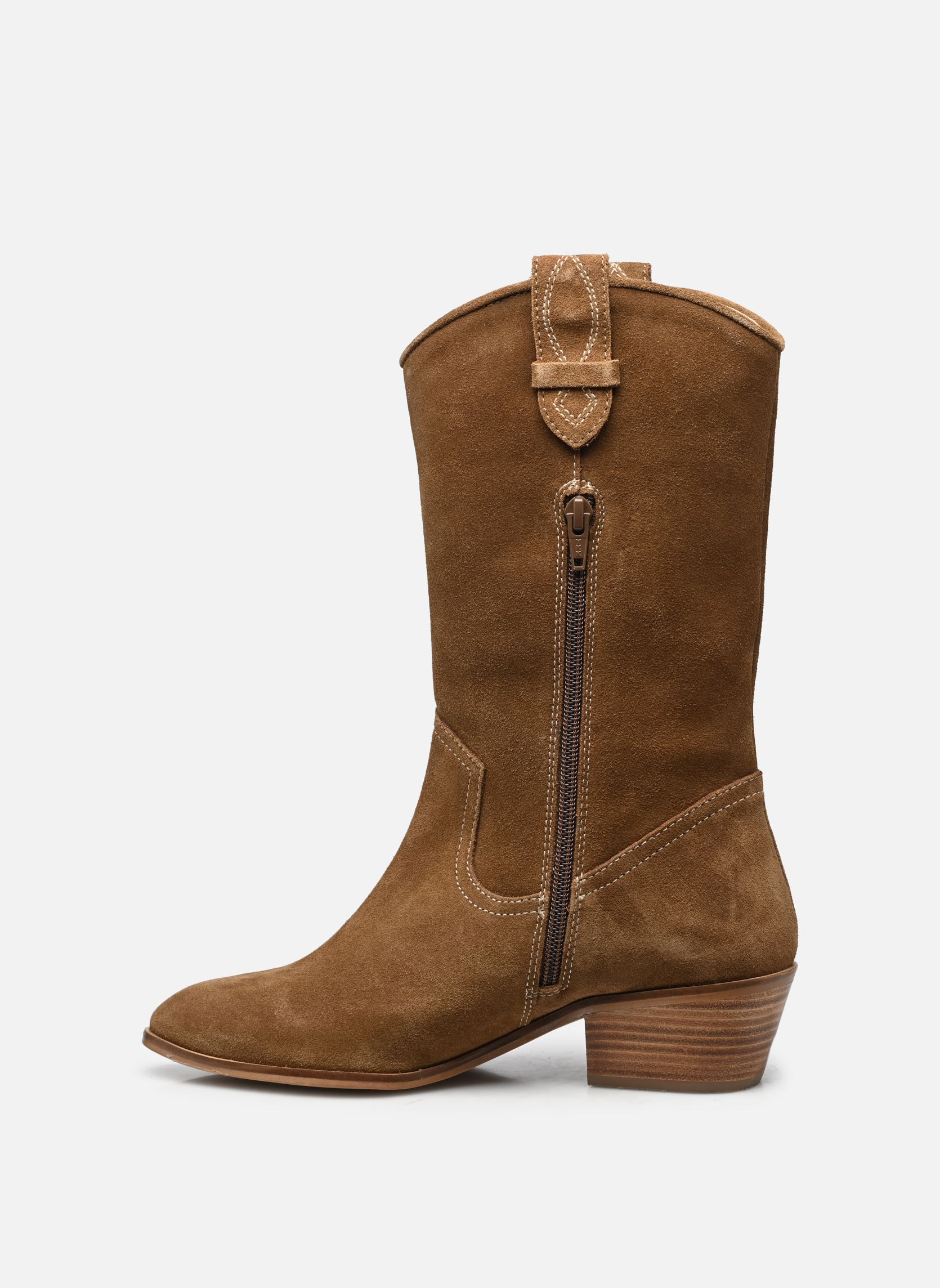 Bottines santiags LADYJA femme marron Les Tropéziennes par M Belarbi Bottines santiags LADYJA femme marron CAMEL