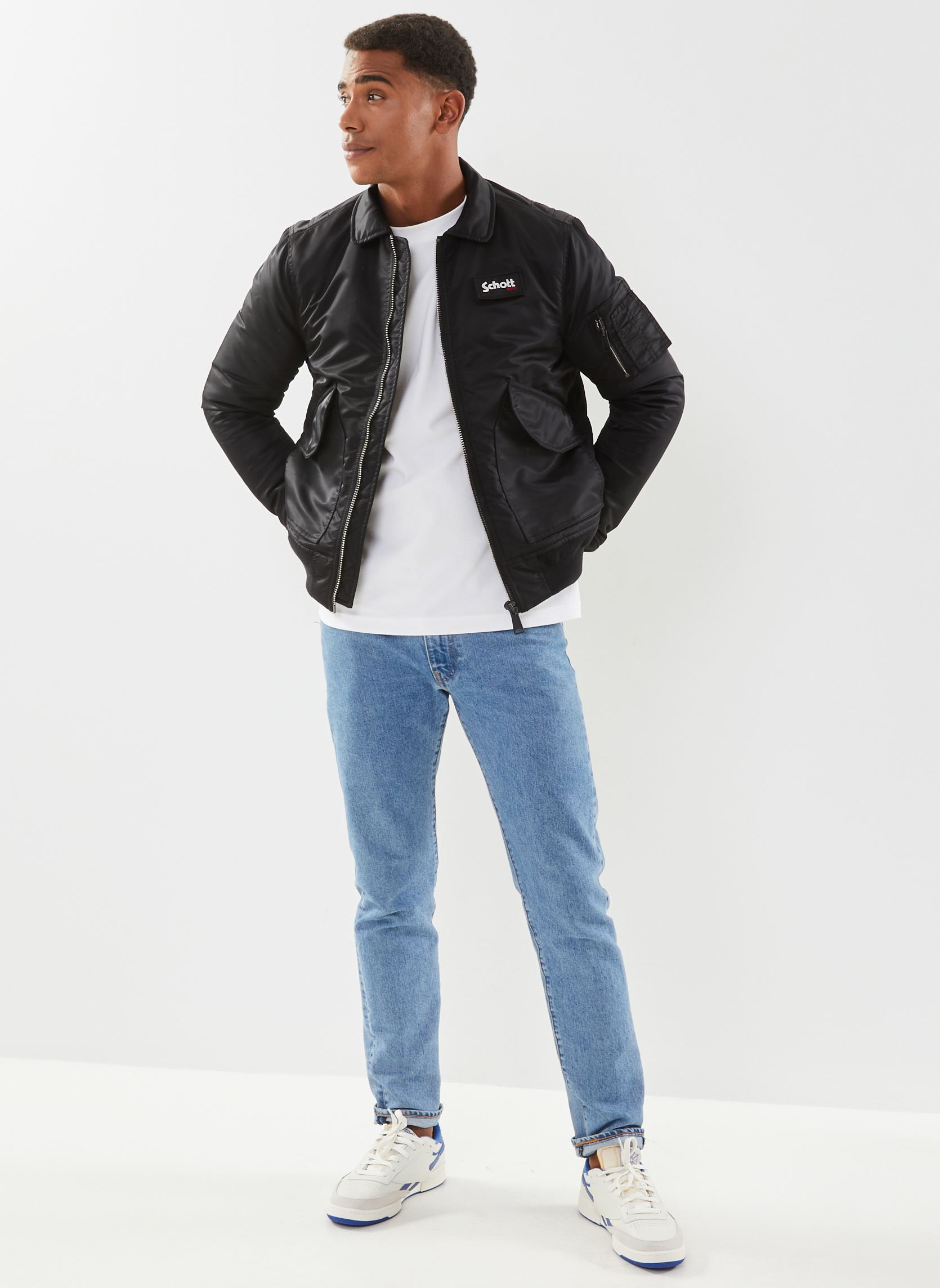 Blousons Bomber Cwu Original-210100RS homme noir Schott Blousons Bomber Cwu Original-210100RS homme noir Black