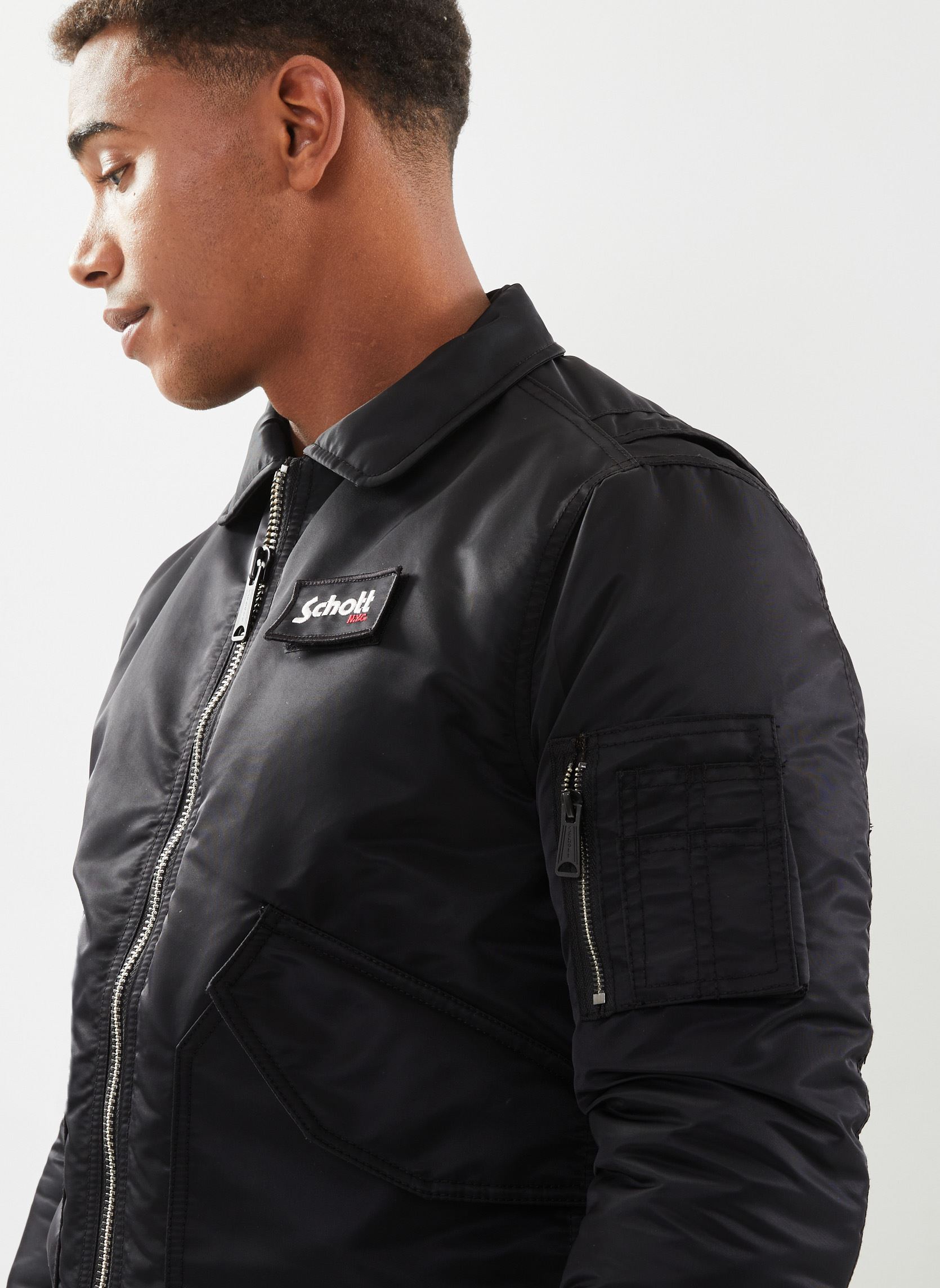 Blousons Bomber Cwu Original-210100RS homme noir Schott Blousons Bomber Cwu Original-210100RS homme noir Black