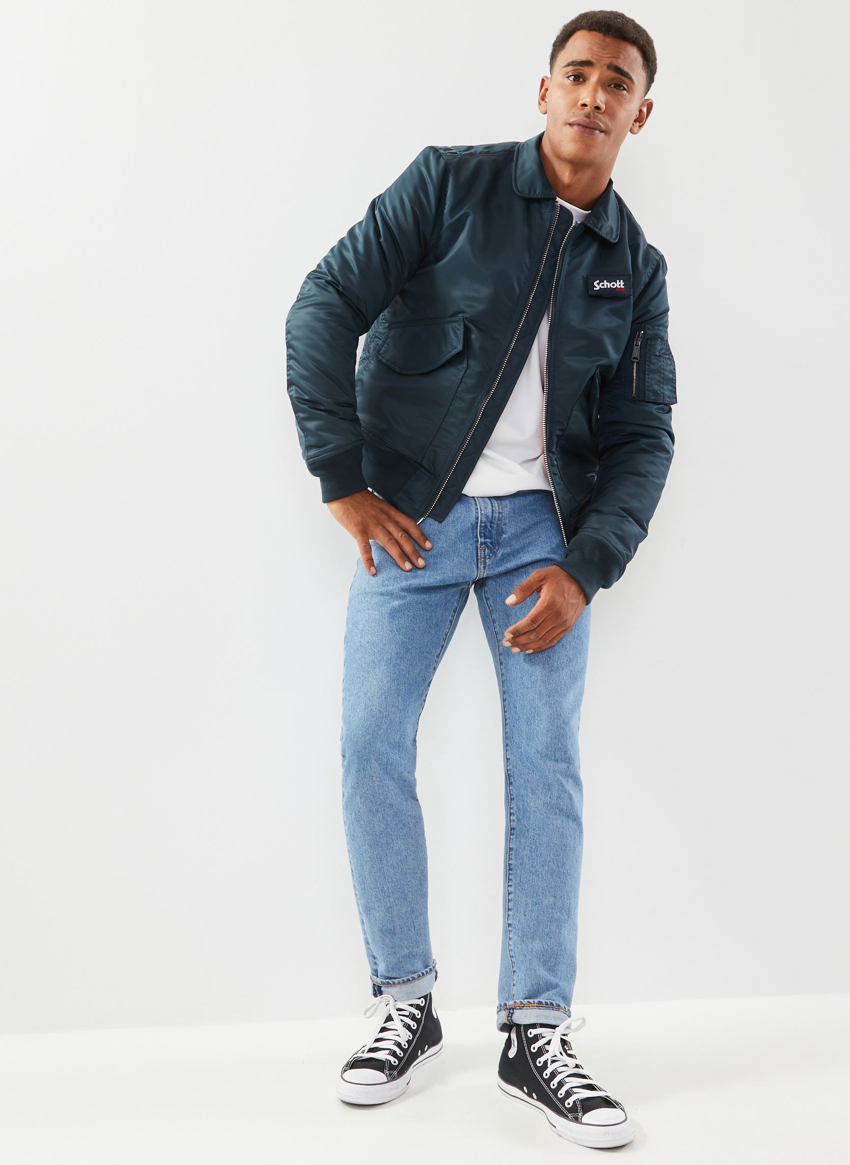 Blousons Bomber Cwu Original-210100RS homme bleu Schott Blousons Bomber Cwu Original-210100RS homme bleu NAVY