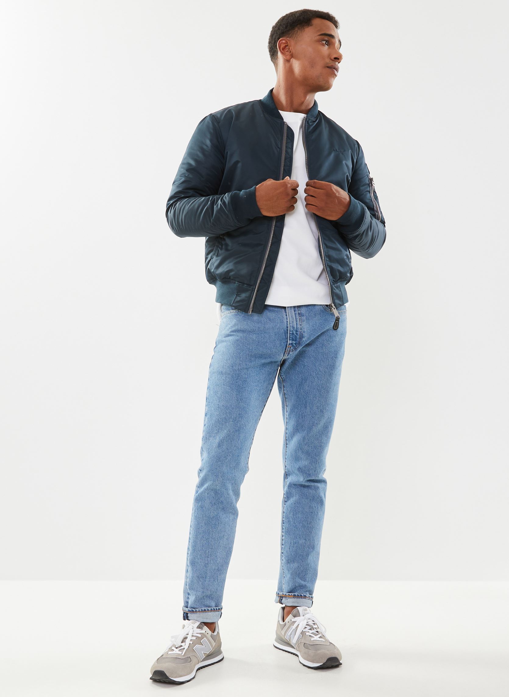 Blousons Bomber Schott-AIRFORCERS homme bleu Schott Blousons Bomber Schott-AIRFORCERS homme bleu Navy