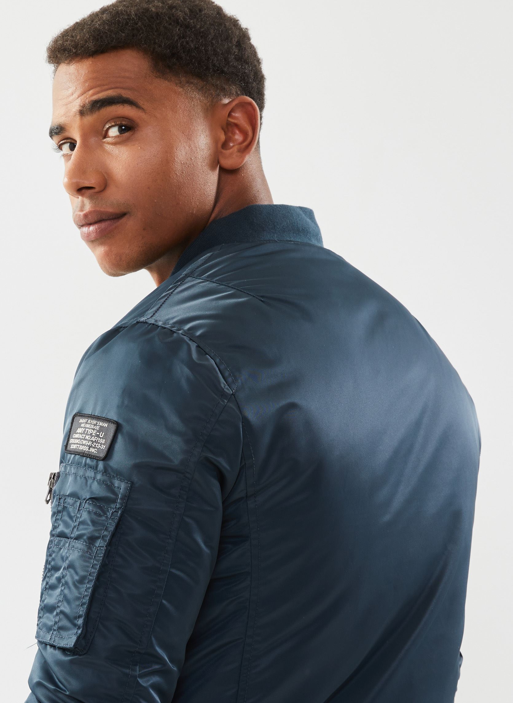 Blousons Bomber Schott-AIRFORCERS homme bleu Schott Blousons Bomber Schott-AIRFORCERS homme bleu Navy