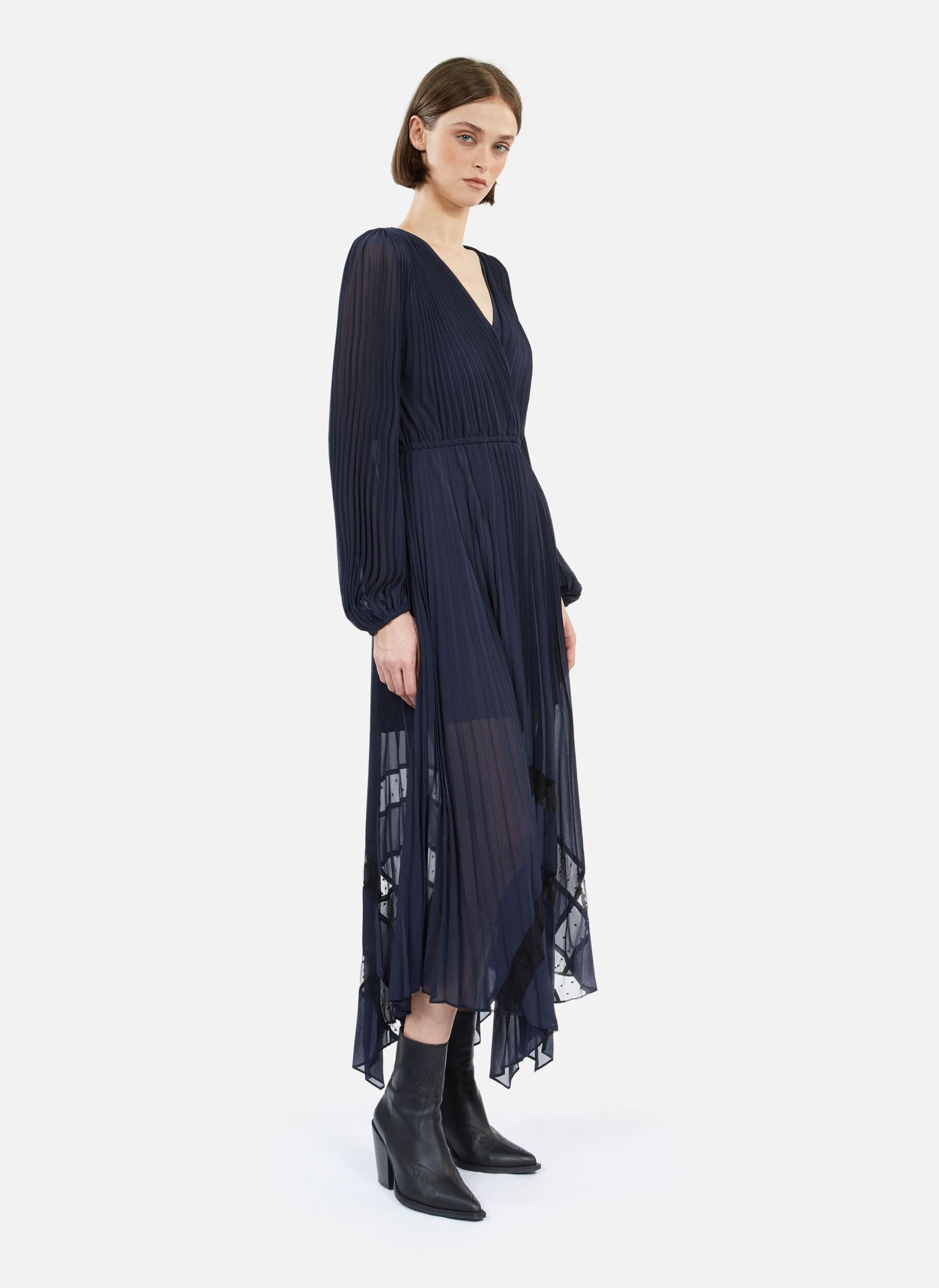 Robes FROB20035K femme bleu The Kooples Robes FROB20035K femme bleu Nav01
