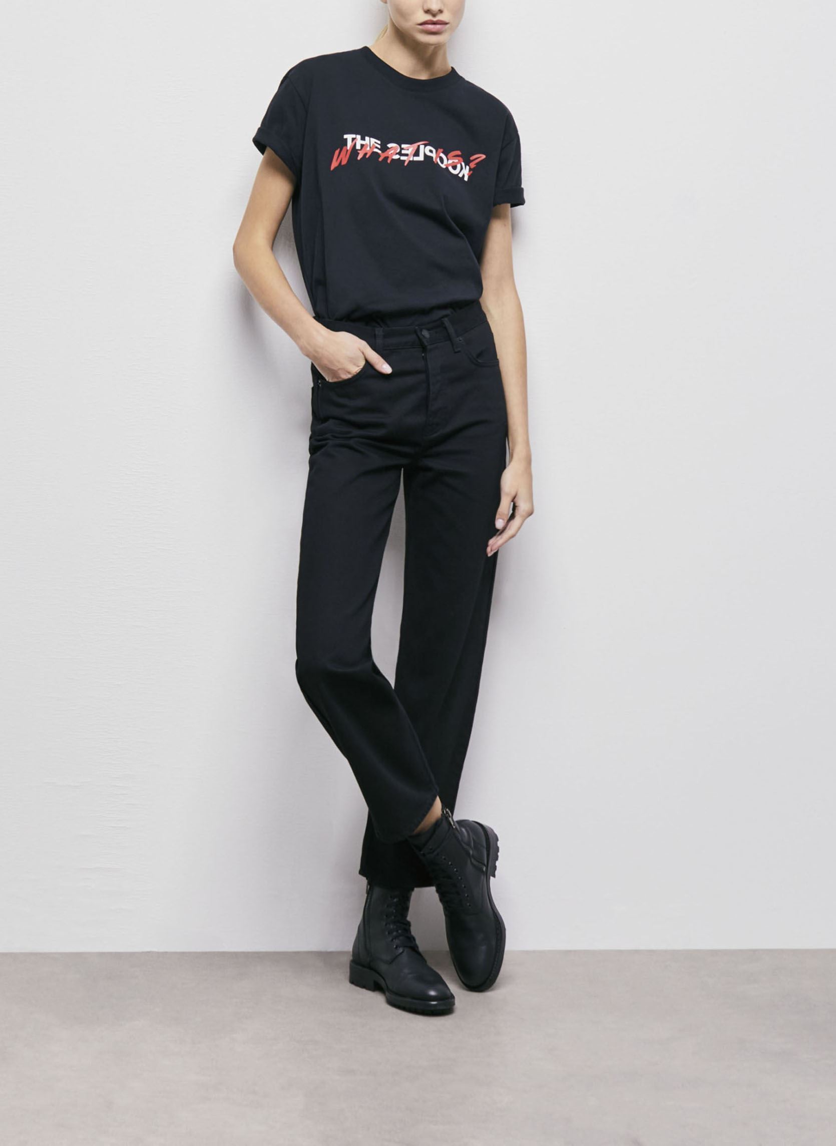 Tee-shirts manches courtes FTSC20028K femme noir The Kooples Tee-shirts manches courtes FTSC20028K femme noir Black