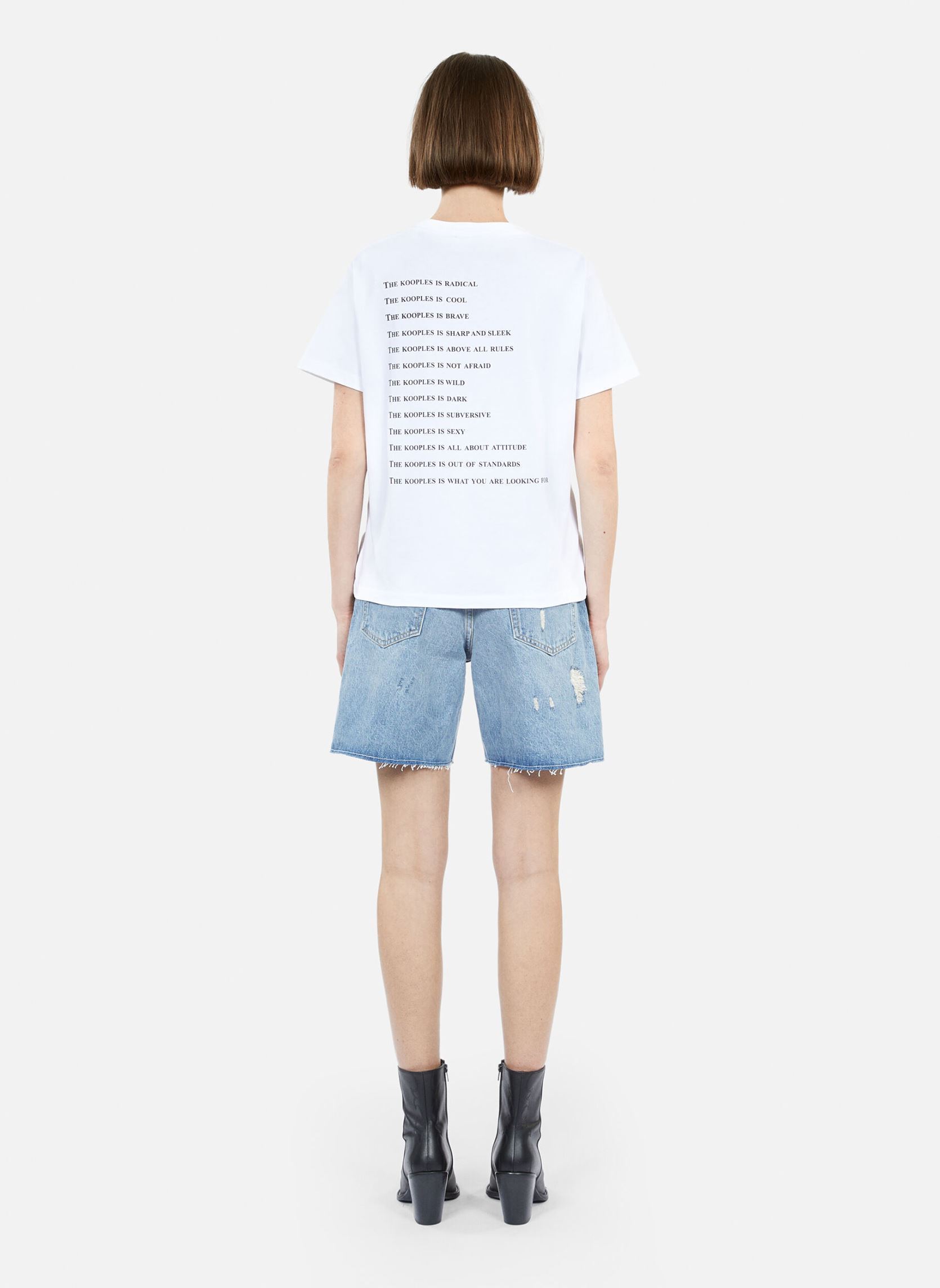 Tee-shirts manches courtes FTSC20028K femme blanc The Kooples Tee-shirts manches courtes FTSC20028K femme blanc WHI01