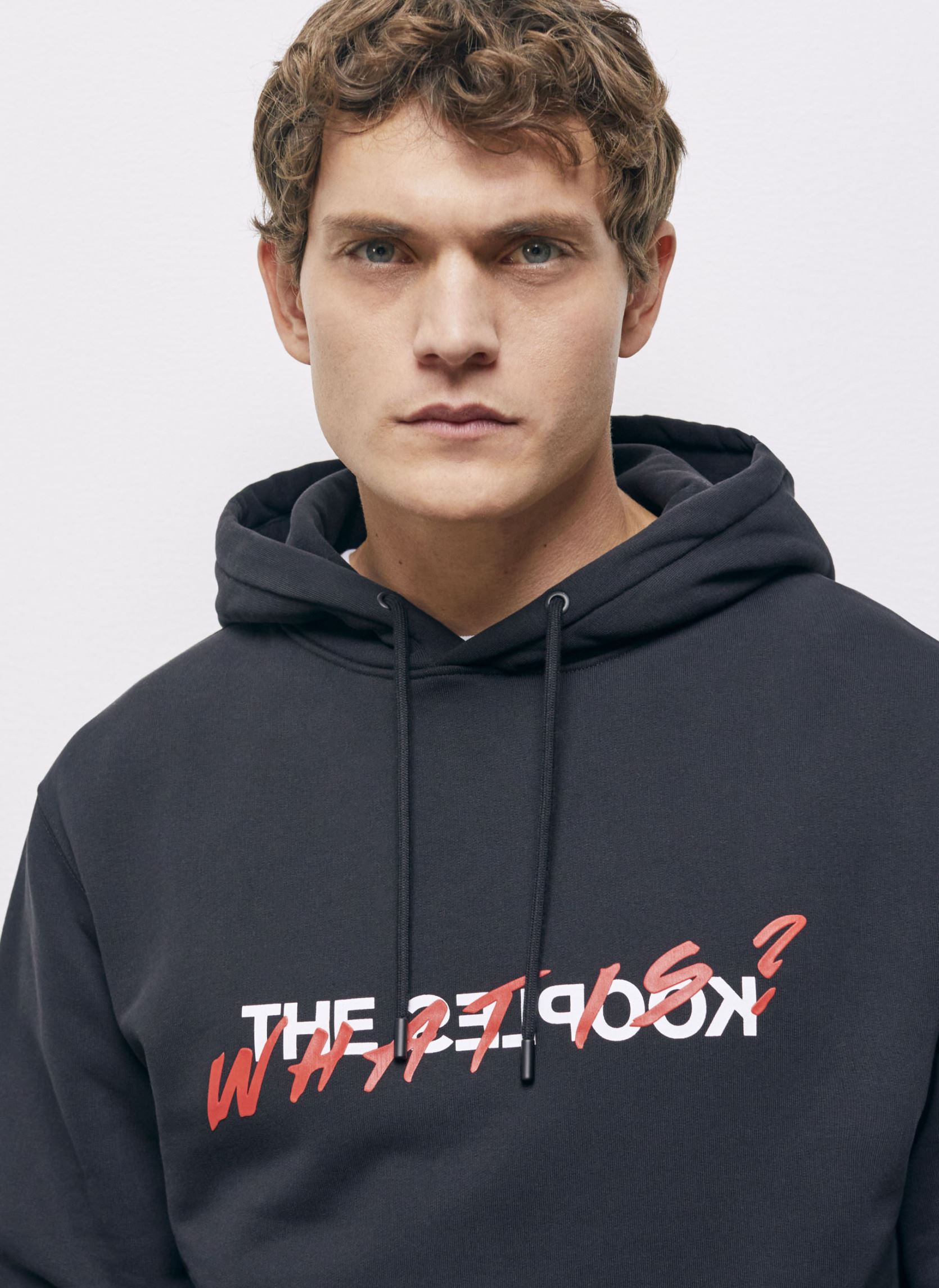 Kapuzenpullover HSWE25090K herren schwarz The Kooples Kapuzenpullover HSWE25090K herren schwarz BLACK