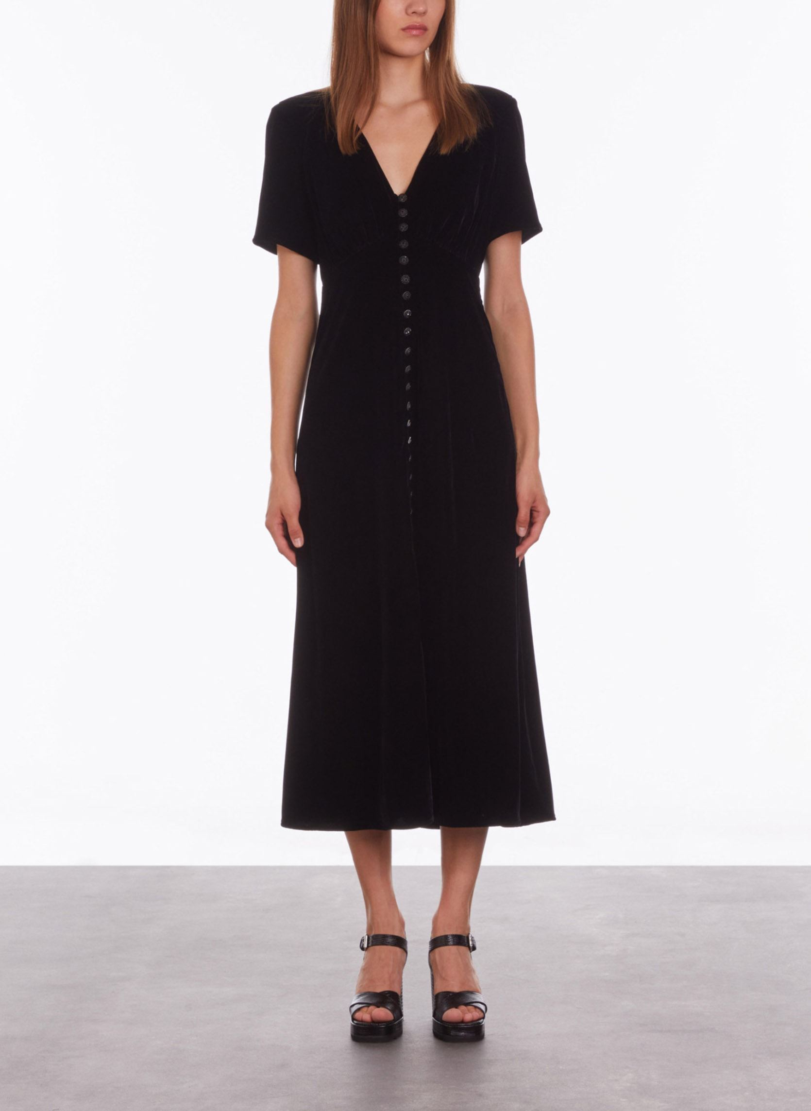 Robes FROB27232K femme noir The Kooples Robes FROB27232K femme noir Black