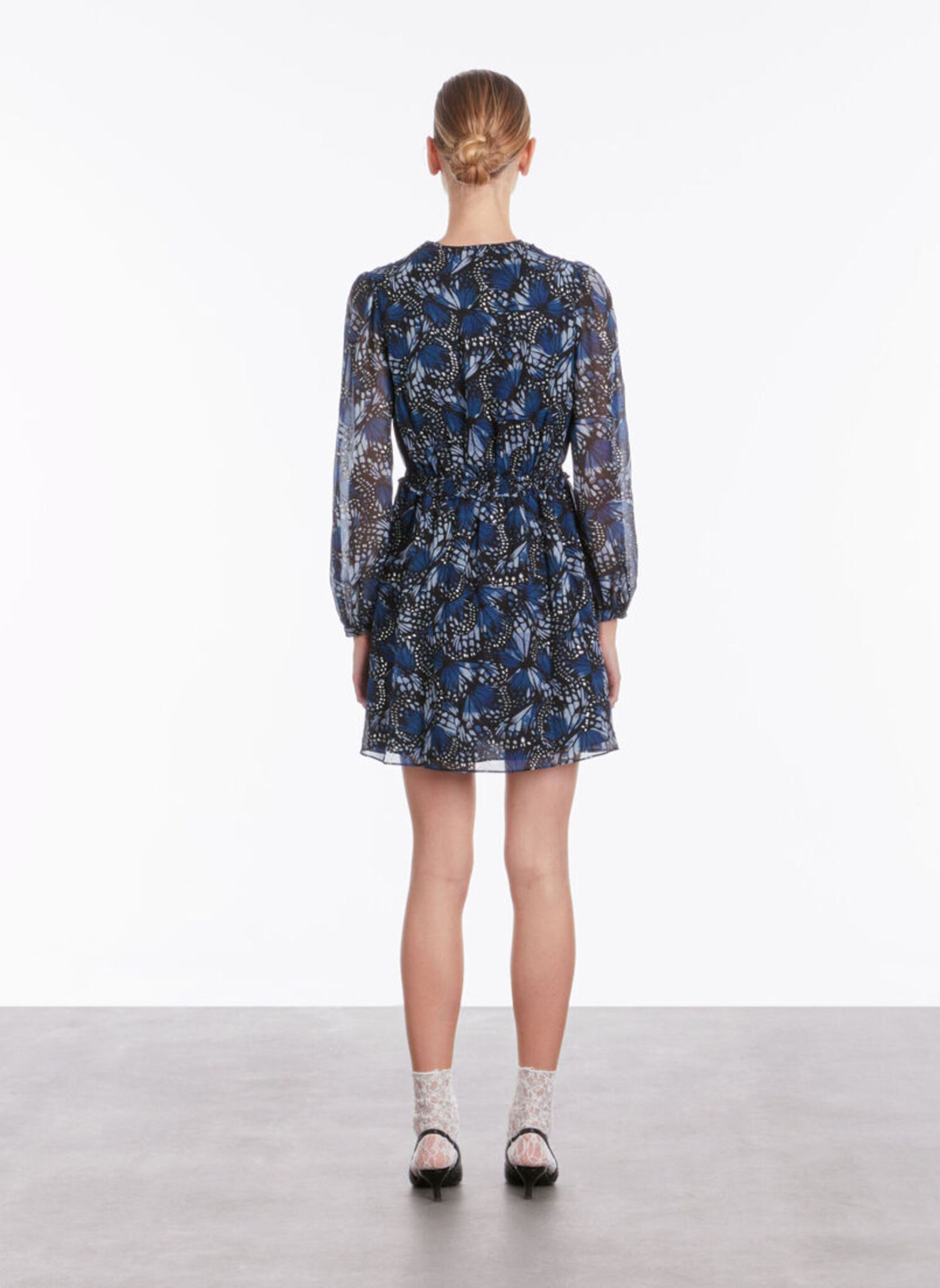 Robe The Kooples Taille M - Imprimé Fleurs Bleu - Polyester - Neuve Avec étiquettes