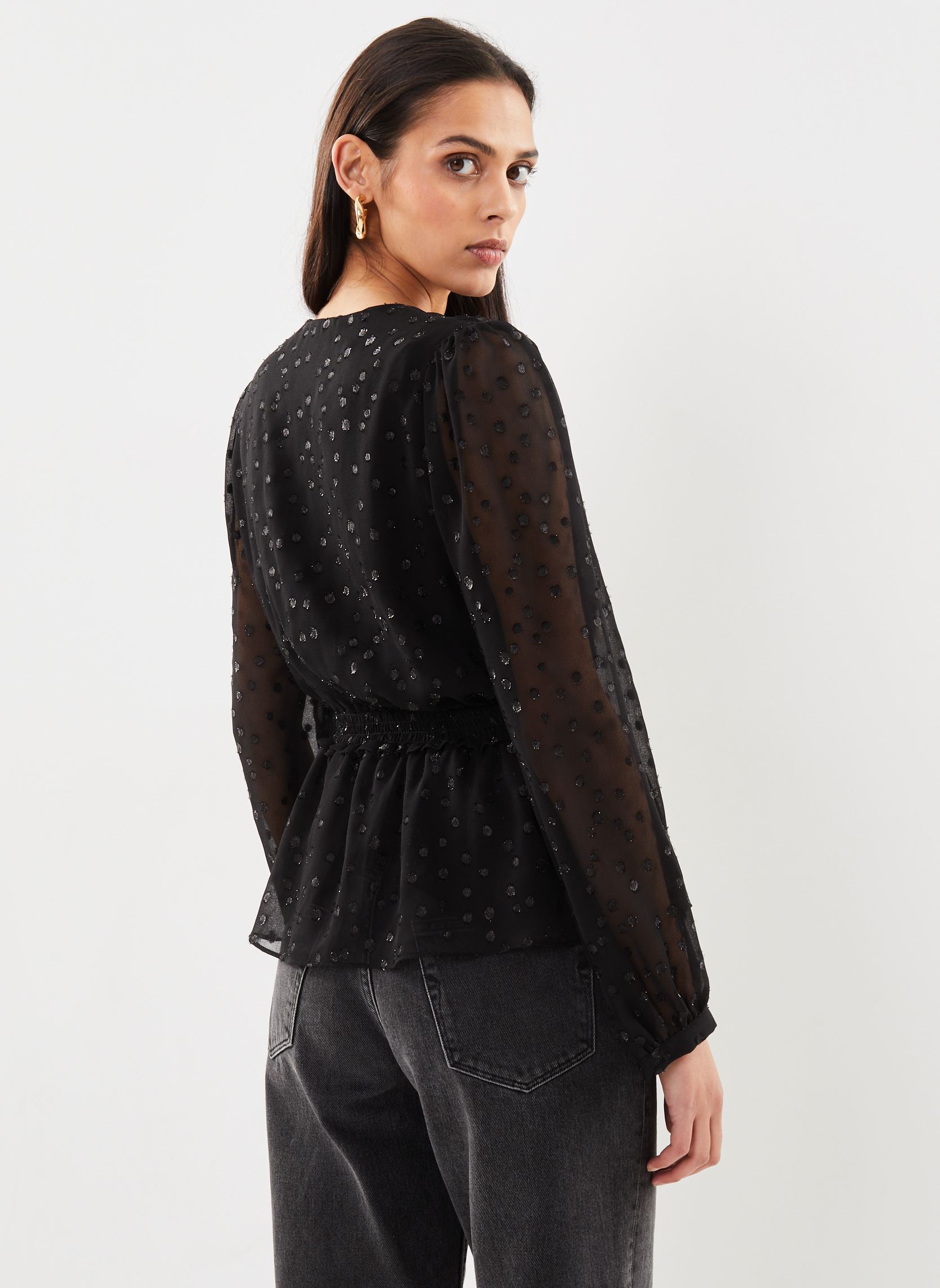 Blouses manches longues FTOP27091K femme noir The Kooples Blouses manches longues FTOP27091K femme noir Black