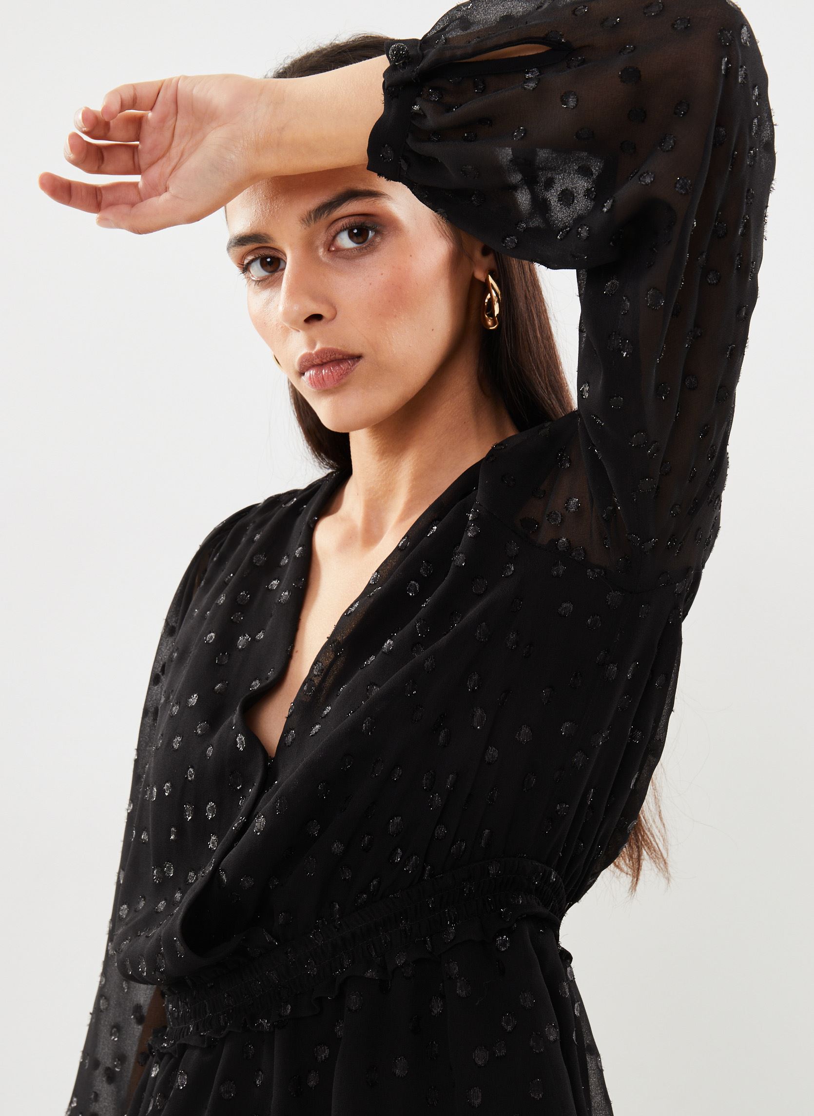 Blouses manches longues FTOP27091K femme noir The Kooples Blouses manches longues FTOP27091K femme noir Black
