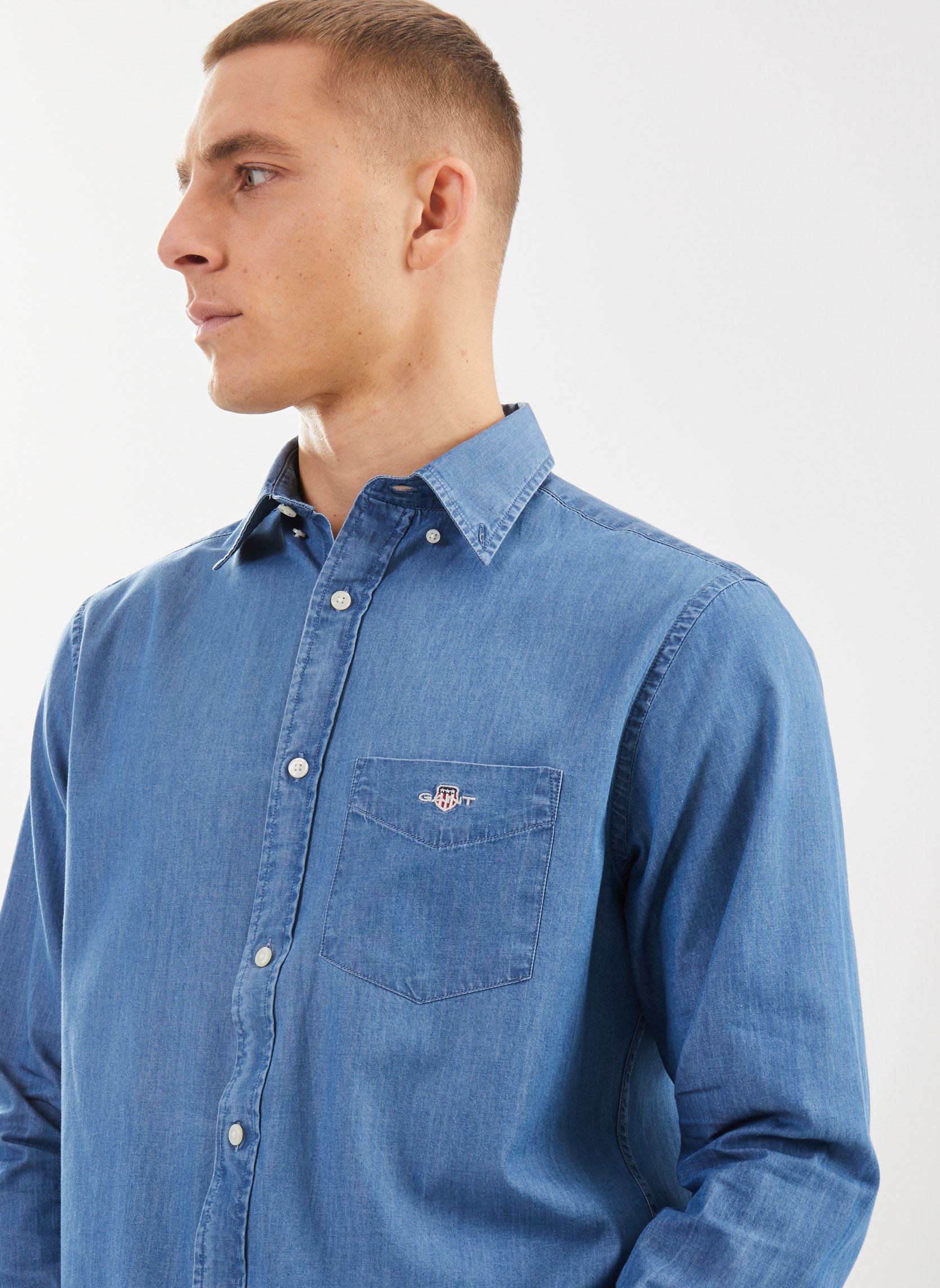Hemden Reg Indigo heren blauw GANT Hemden Reg Indigo heren blauw INDIGO DELAVE