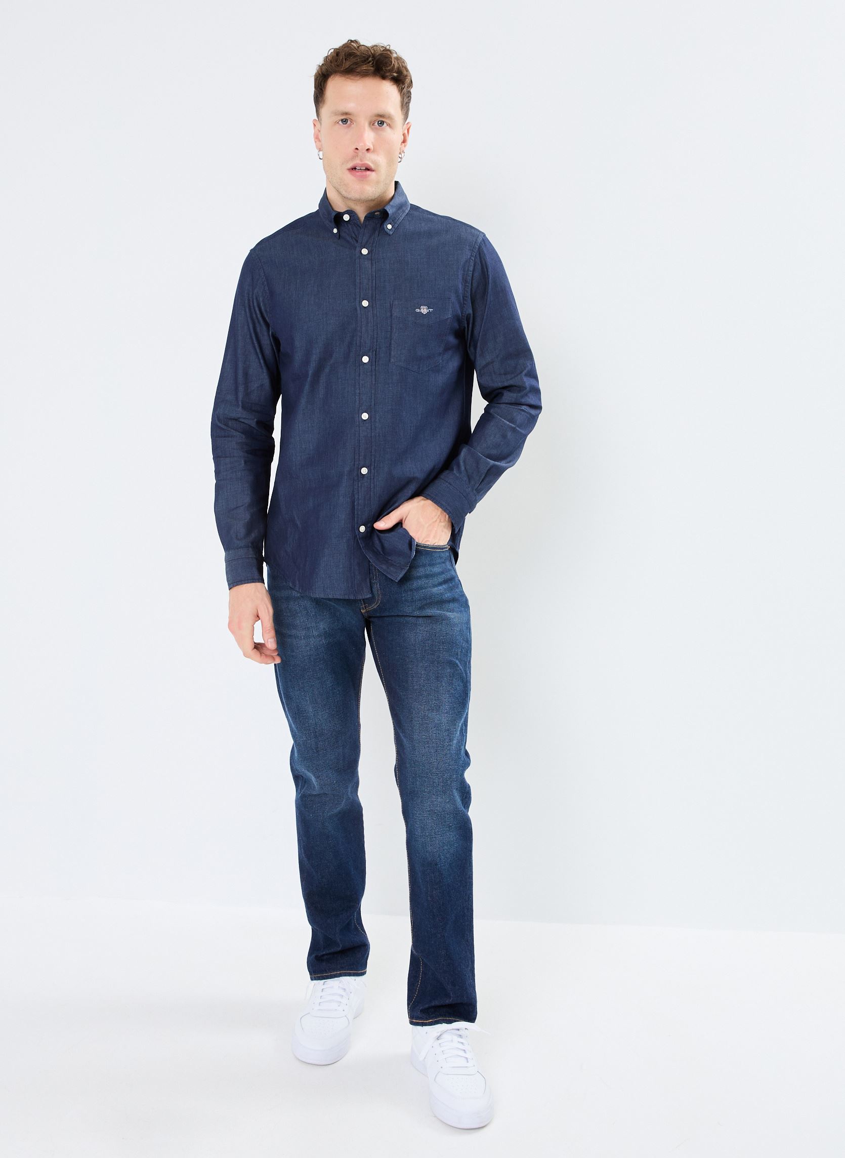 Hemden Reg Indigo heren blauw GANT Hemden Reg Indigo heren blauw INDIGO FONCE