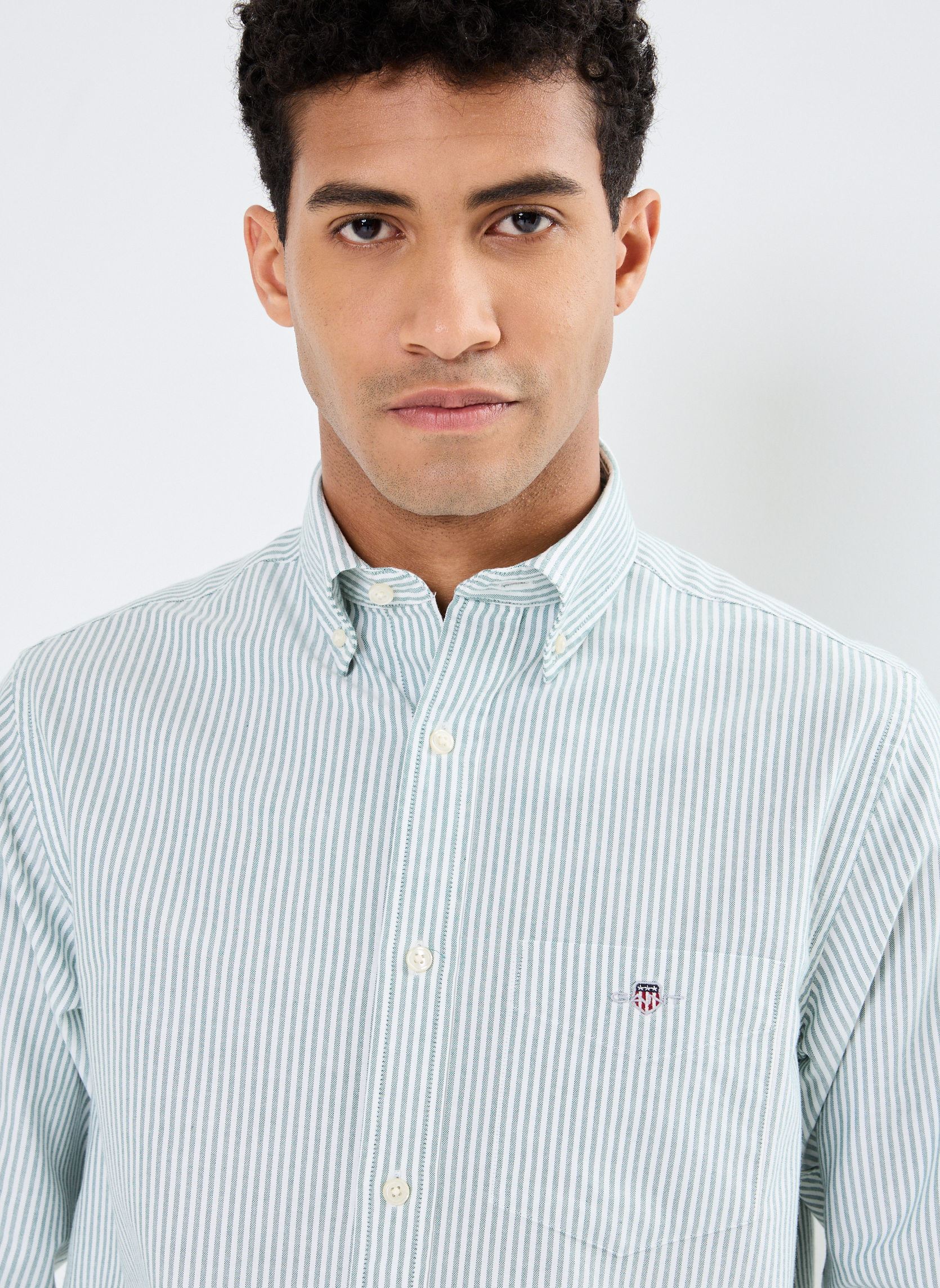 Hemden Reg Oxford Banker Stripe Shirt heren groen GANT Hemden Reg Oxford Banker Stripe Shirt heren groen VERT KIWI