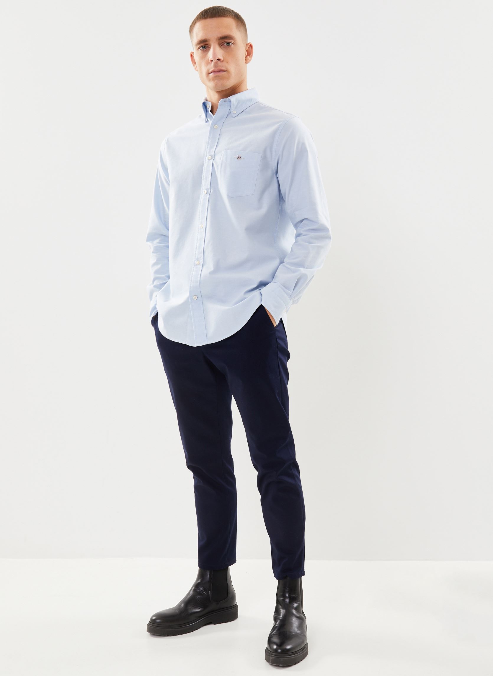 Hemden Reg Oxford Shirt heren blauw GANT Hemden Reg Oxford Shirt heren blauw Bleu clair