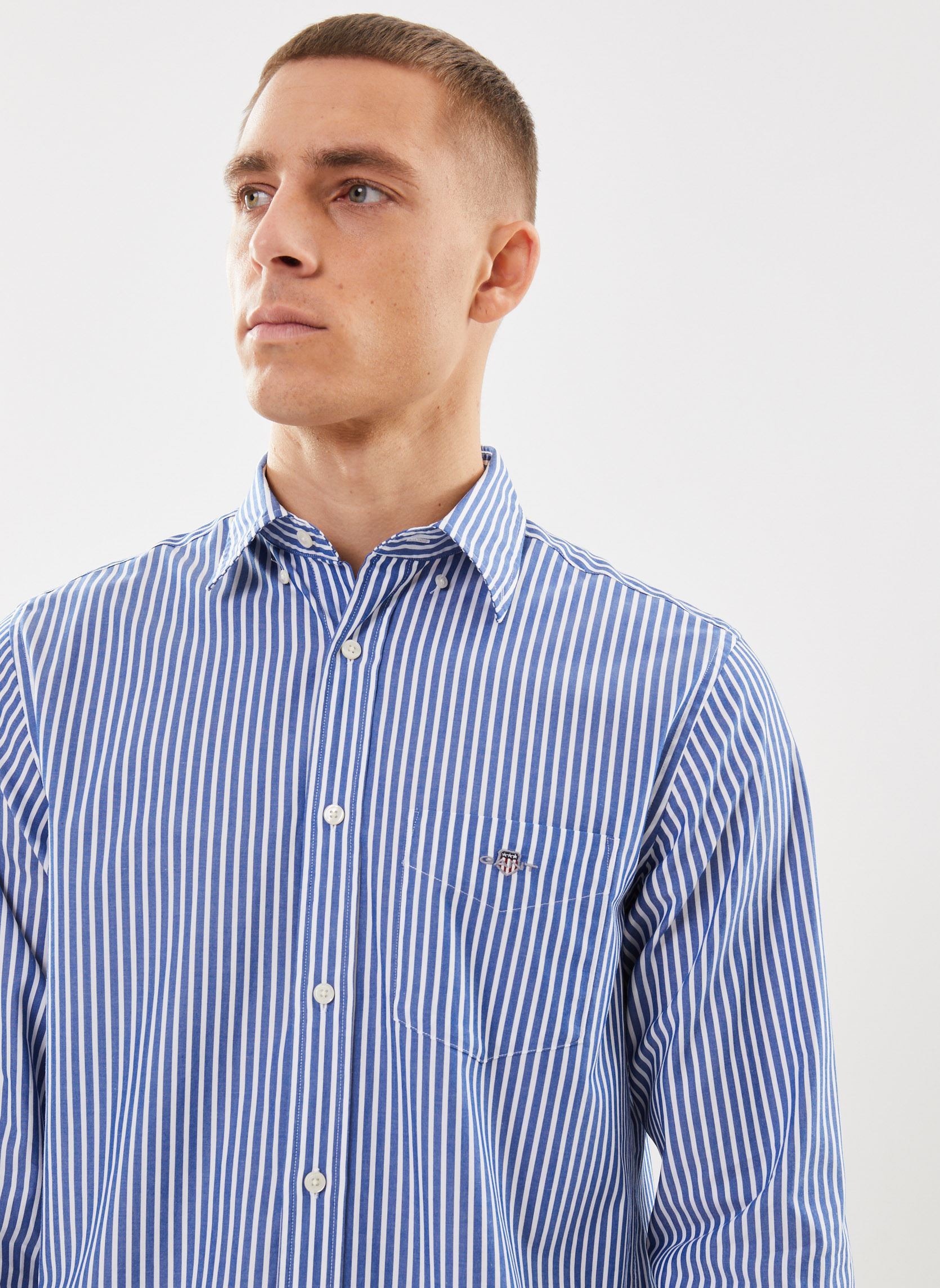 Chemises Reg Poplin Stripe Shirt homme bleu GANT Chemises Reg Poplin Stripe Shirt homme bleu BLEU YALE