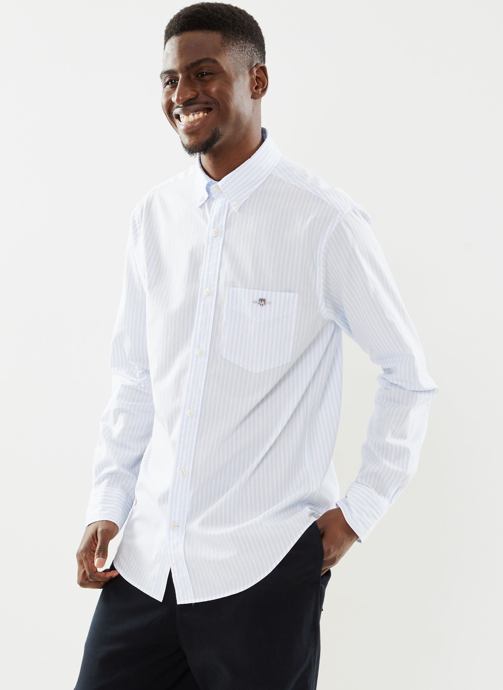 Vêtements GANT Reg Poplin Stripe Shirt pour Homme