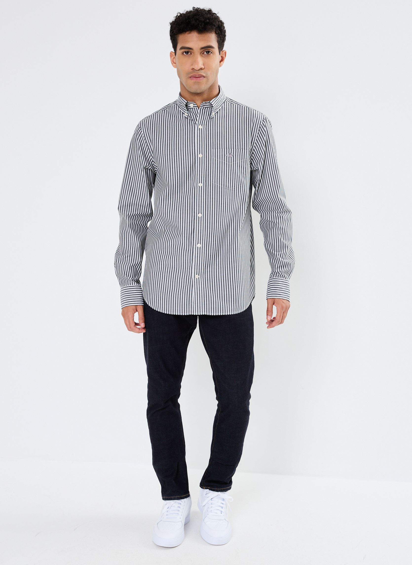Camisas Reg Poplin Stripe Shirt hombre negro GANT Camisas Reg Poplin Stripe Shirt hombre negro NOIR