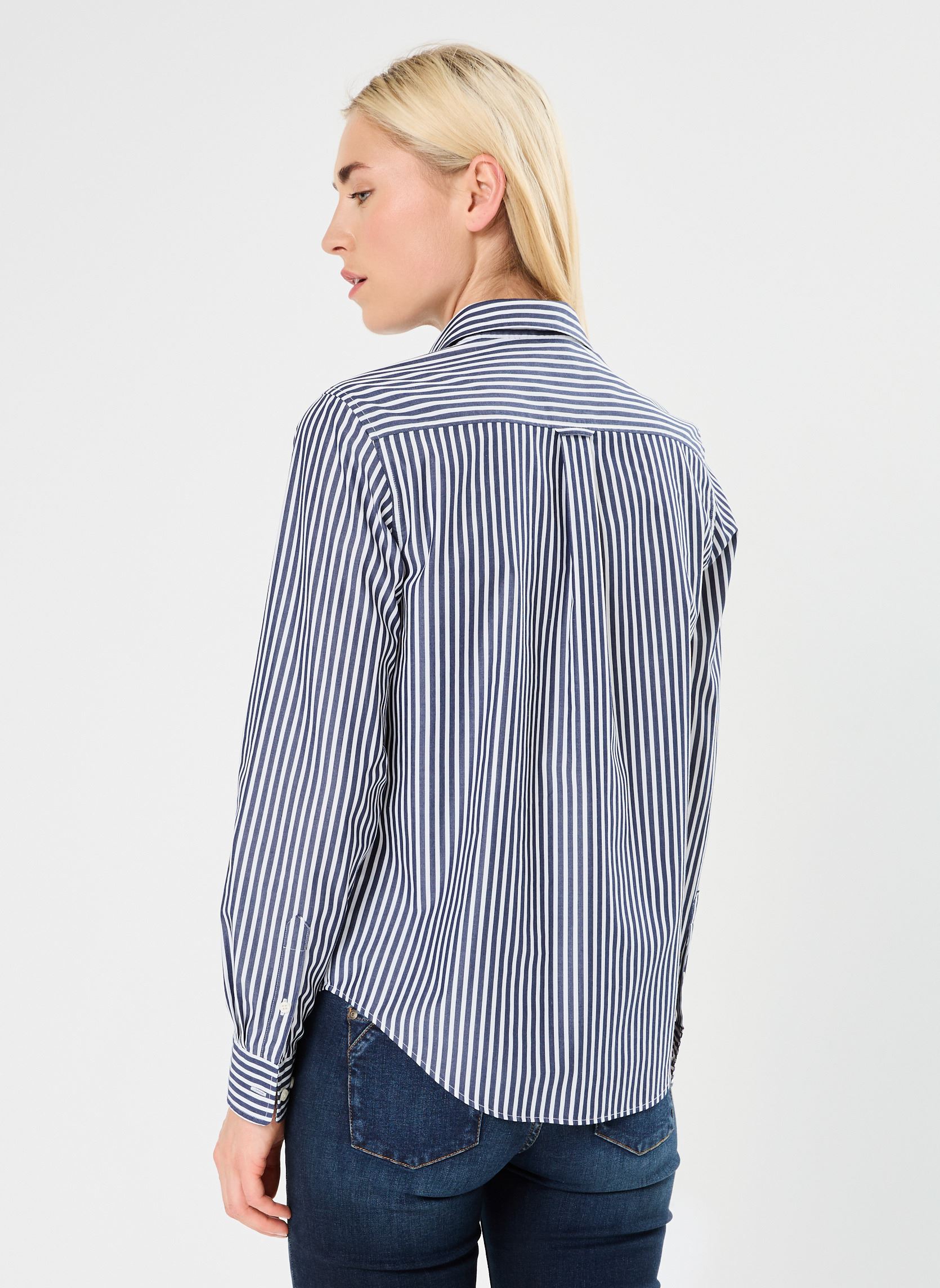 Camisas de manga larga Reg Poplin Striped Shirt mujer azul GANT Camisas de manga larga Reg Poplin Striped Shirt mujer azul BLEU CLASSIQUE