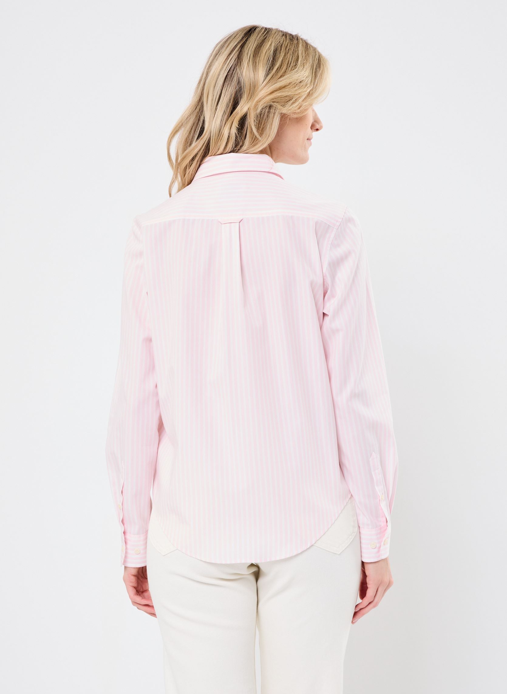 Camisas de manga larga Reg Poplin Striped Shirt mujer rosa GANT Camisas de manga larga Reg Poplin Striped Shirt mujer rosa ROSE PALE