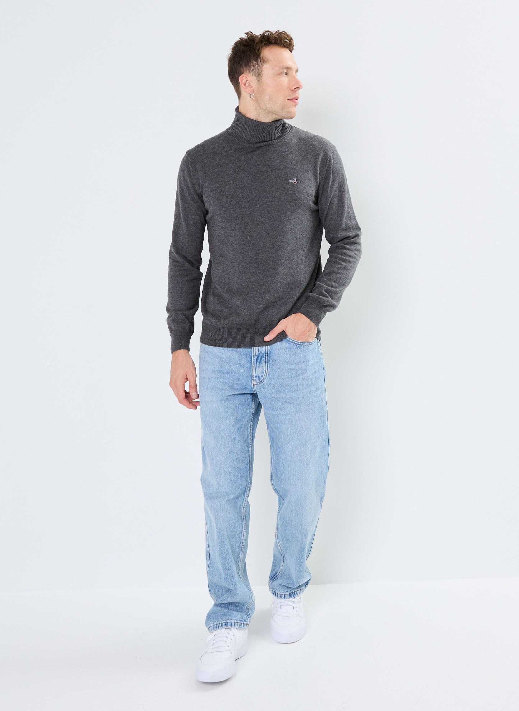 Maglioni CtnWo Rollneck uomo grigio GANT Maglioni CtnWo Rollneck uomo grigio GRIS FONCE MEL