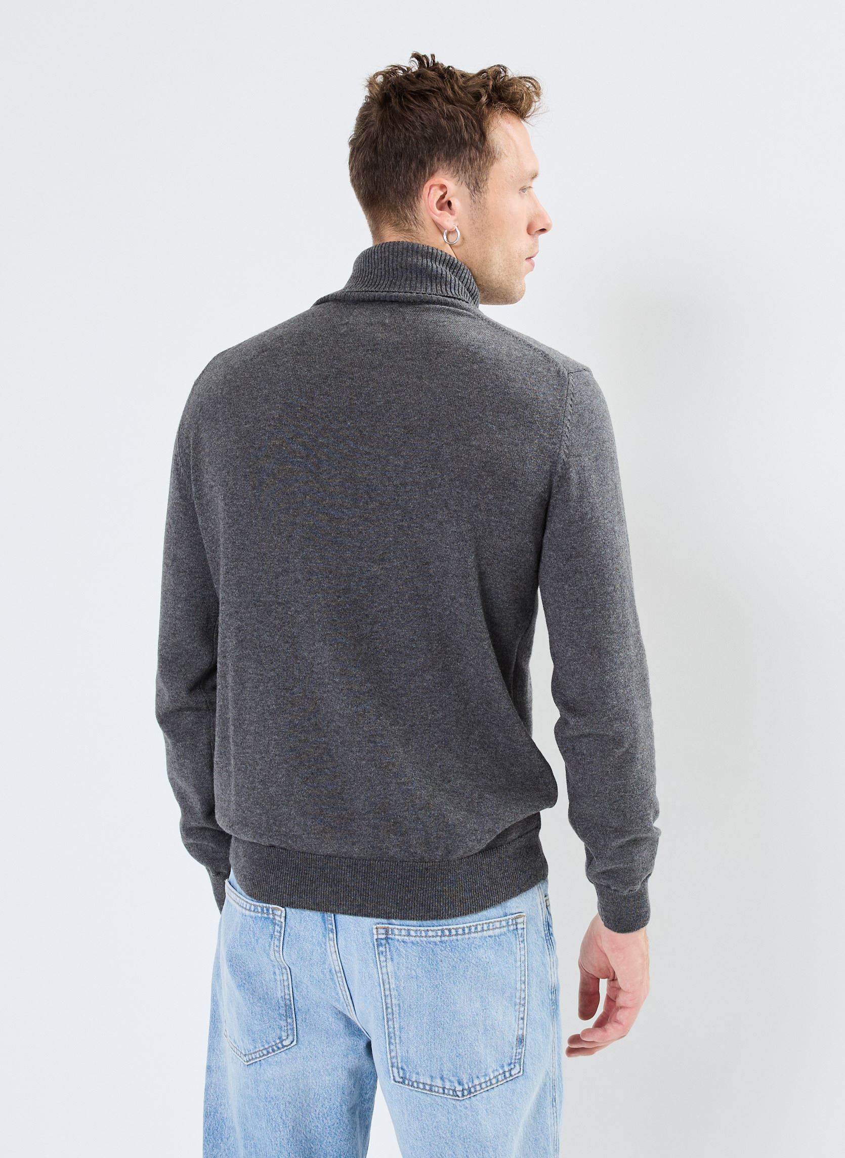 Maglioni CtnWo Rollneck uomo grigio GANT Maglioni CtnWo Rollneck uomo grigio GRIS FONCE MEL