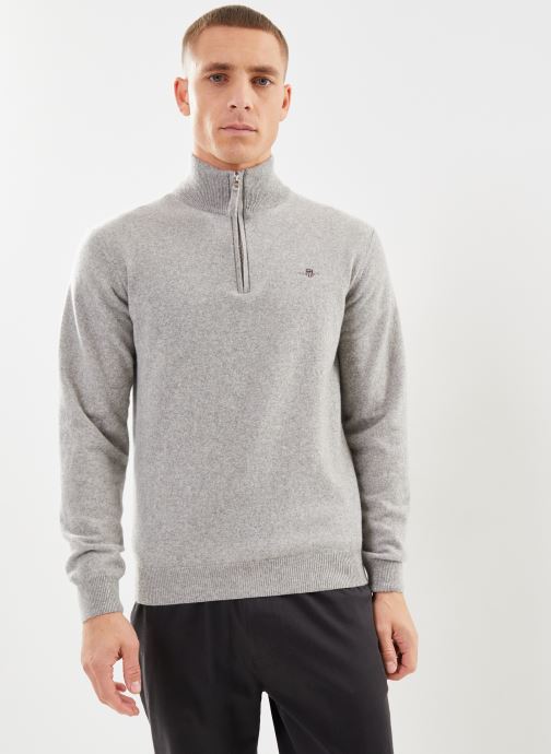 GANT Pulls Superfine Lambswool Half Zip new homme gris