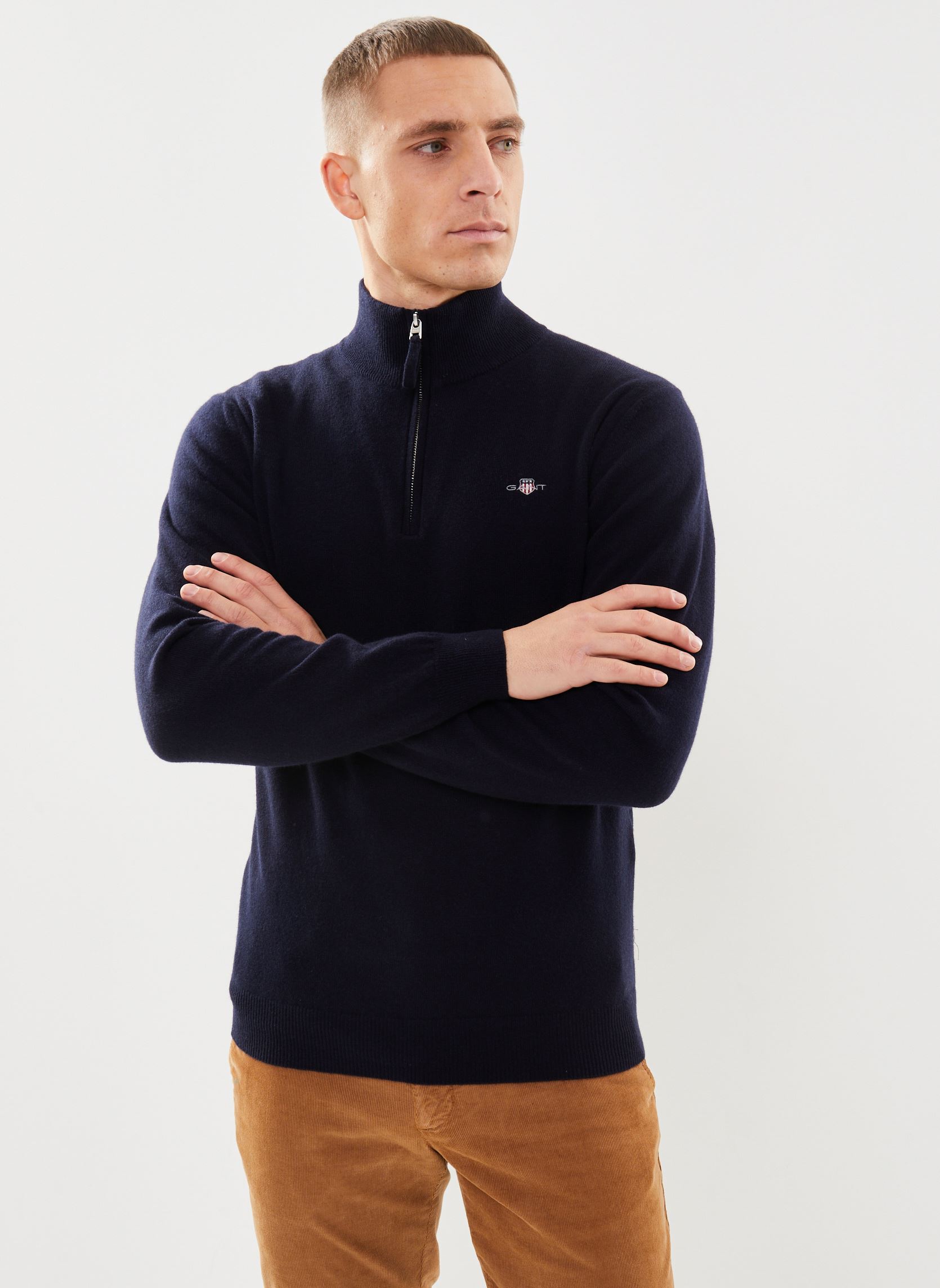 Sweat shirt Gant SUPERFINE LAMBSWOOL HALF ZIP EU - vue 2