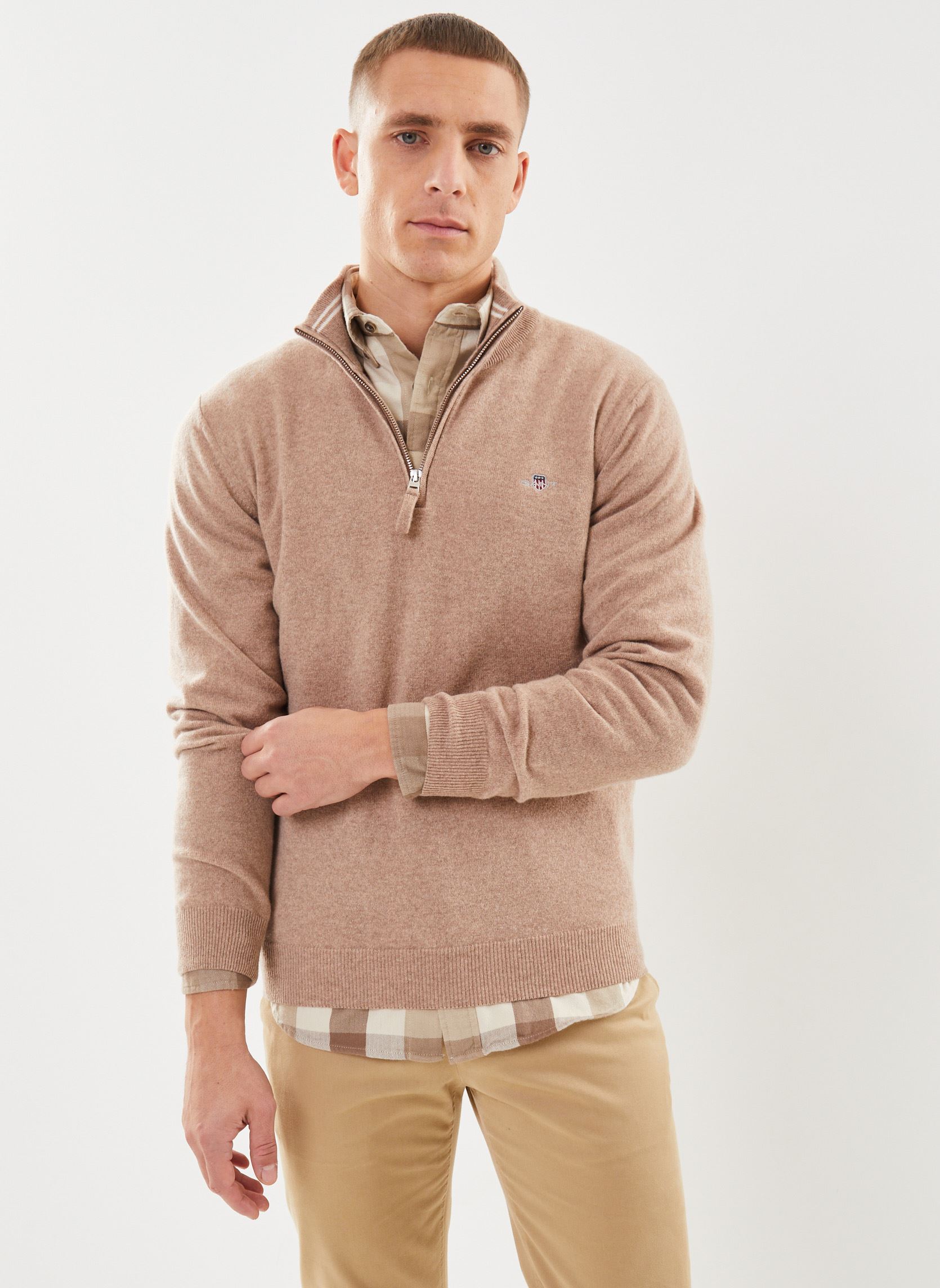 Sweat shirt Gant SUPERFINE LAMBSWOOL HALF ZIP EU - vue 4