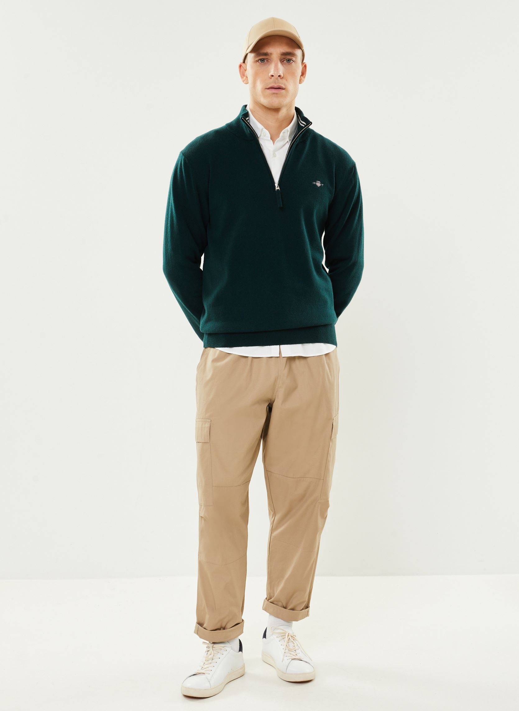 Pulls Superfine Lambswool Half Zip new homme vert GANT Pulls Superfine Lambswool Half Zip new homme vert VERT TARTAN