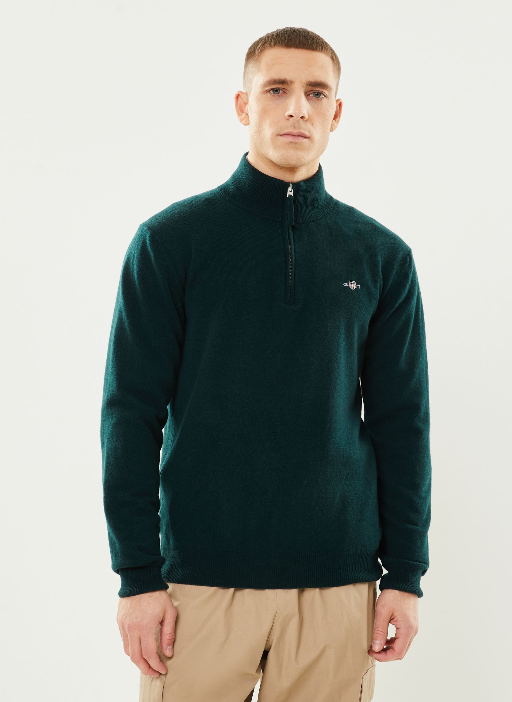 Sweat shirt Gant SUPERFINE LAMBSWOOL HALF ZIP EU - vue 7