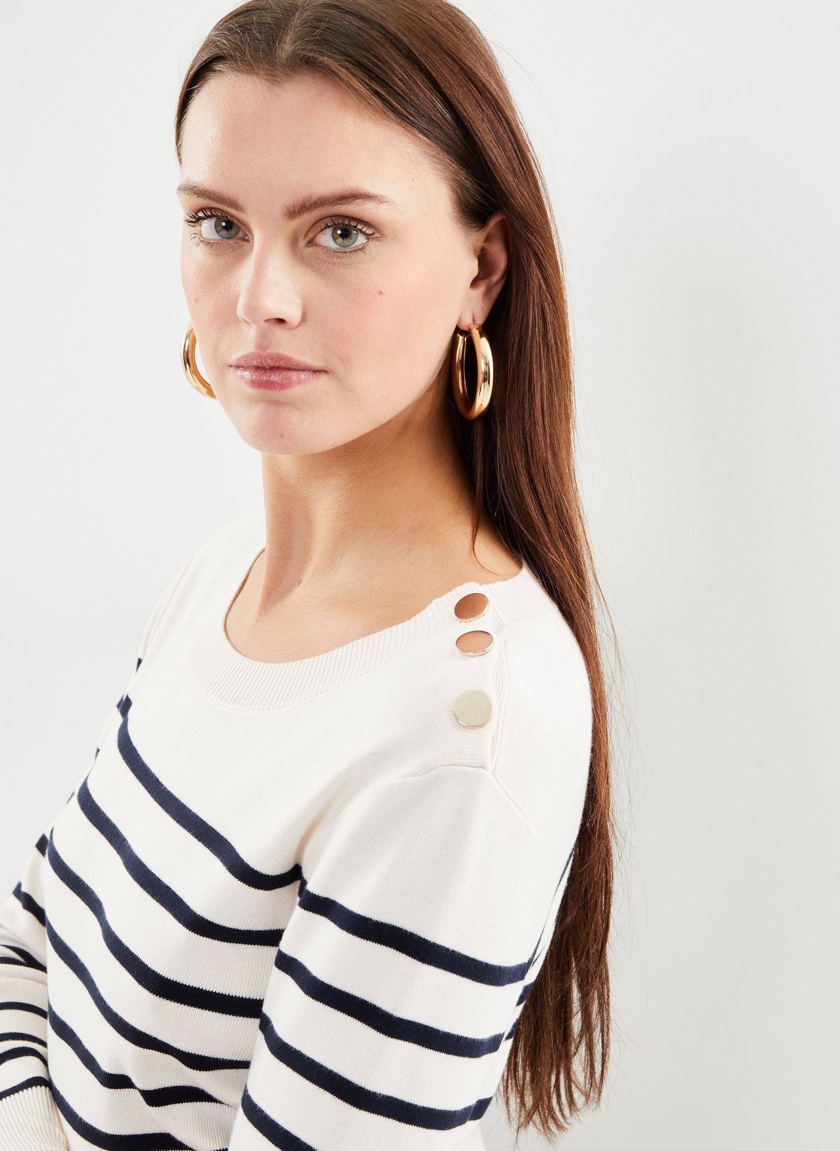 Pulls GARINIERE mariniere femme blanc Georgia Rose Pulls GARINIERE mariniere femme blanc ECRU MARINE