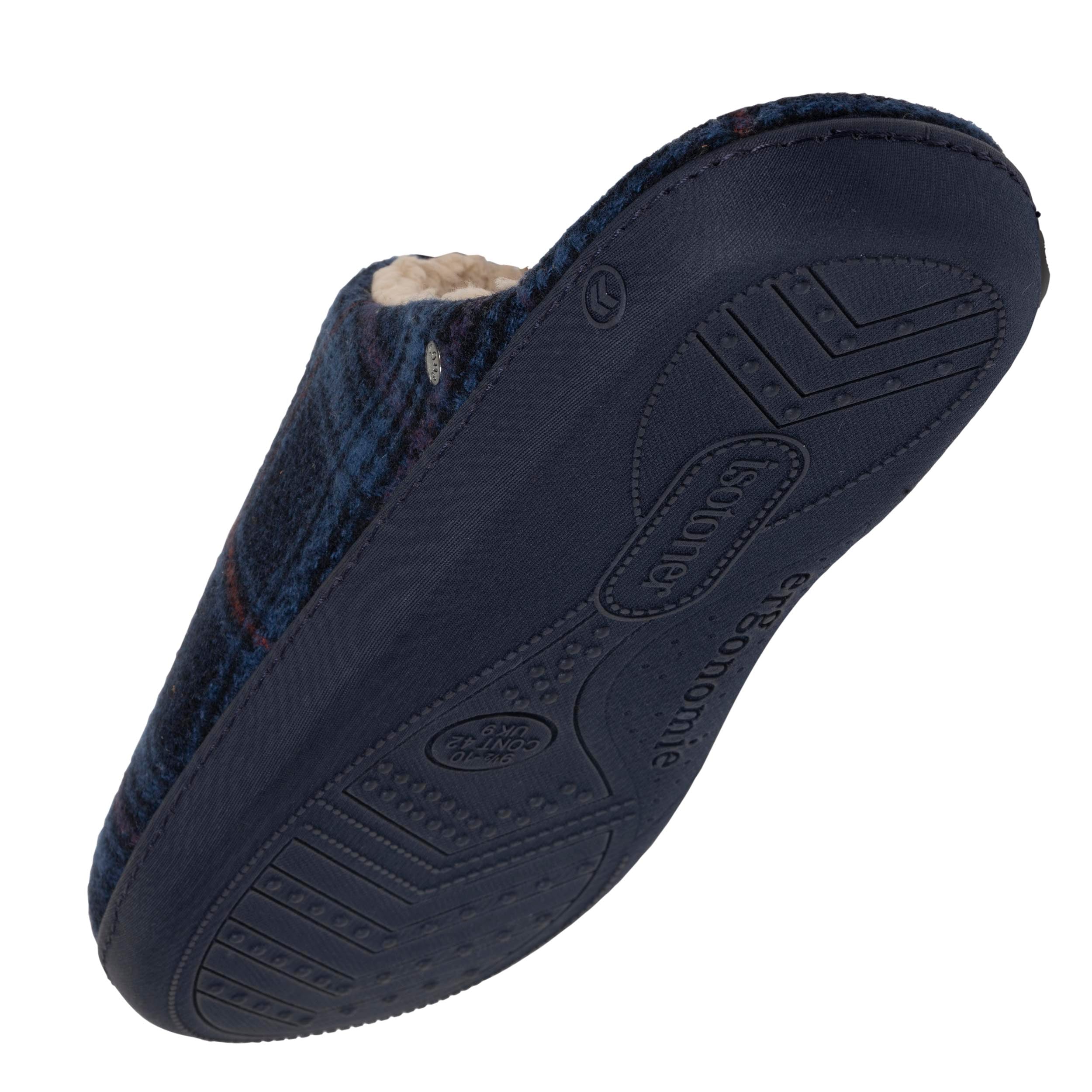 Chaussons Chaussons mules Homme Gris chiné homme bleu Isotoner Chaussons Chaussons mules Homme Gris chiné homme bleu Bleu