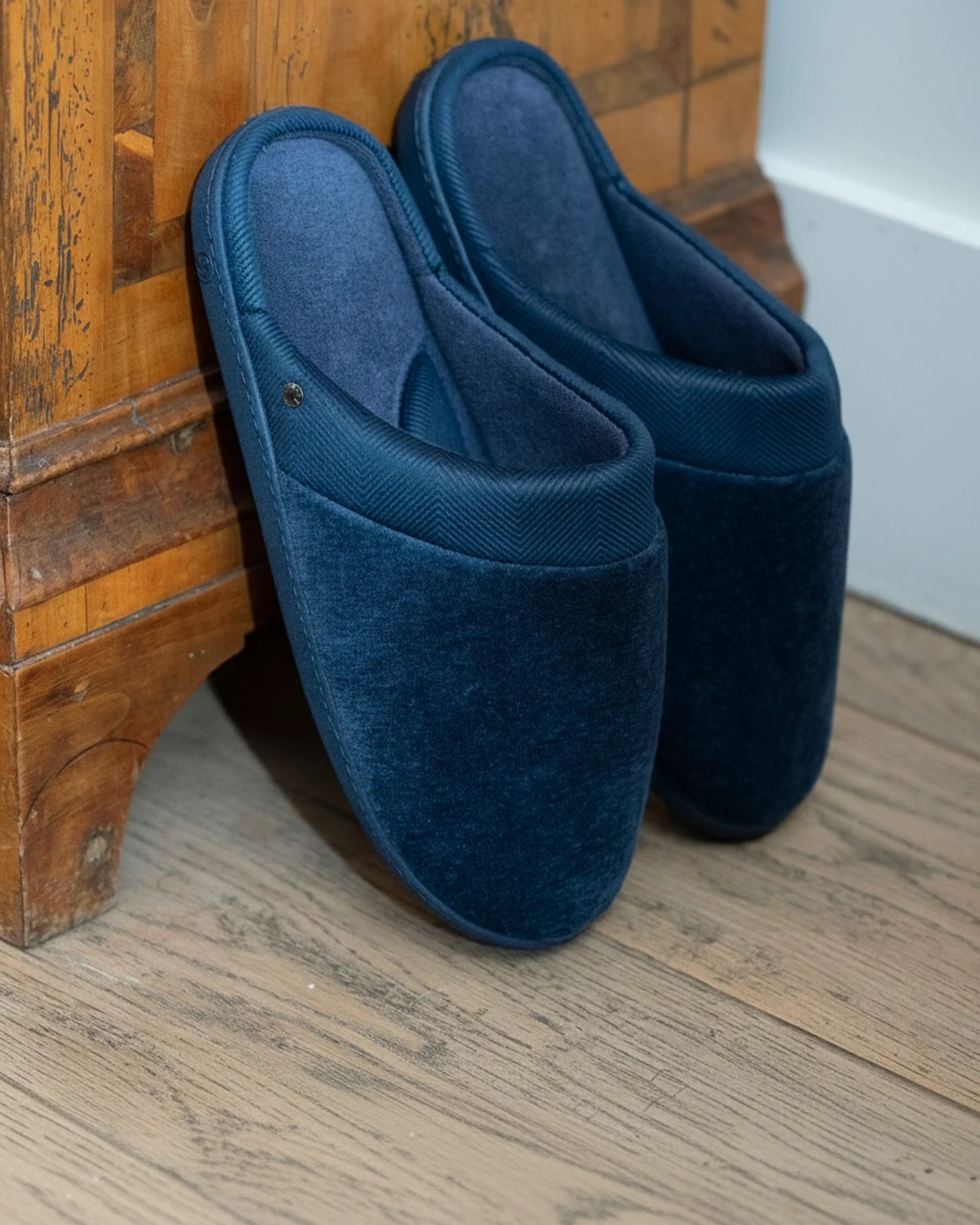 Chaussons Chaussons mules Homme Gris chiné homme bleu Isotoner Chaussons Chaussons mules Homme Gris chiné homme bleu Bleu marine