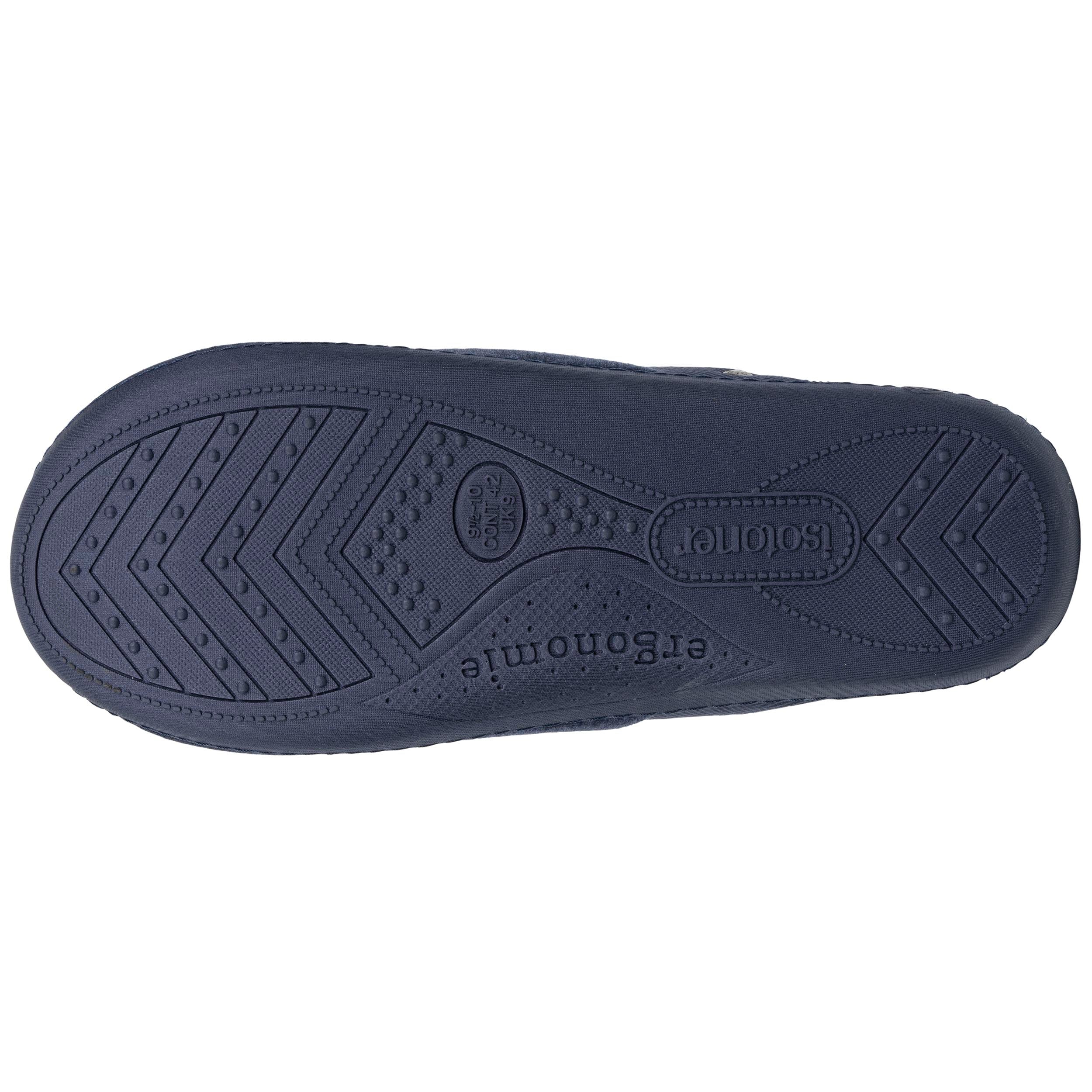 Chaussons Chaussons mules Homme Gris chiné homme bleu Isotoner Chaussons Chaussons mules Homme Gris chiné homme bleu Bleu marine