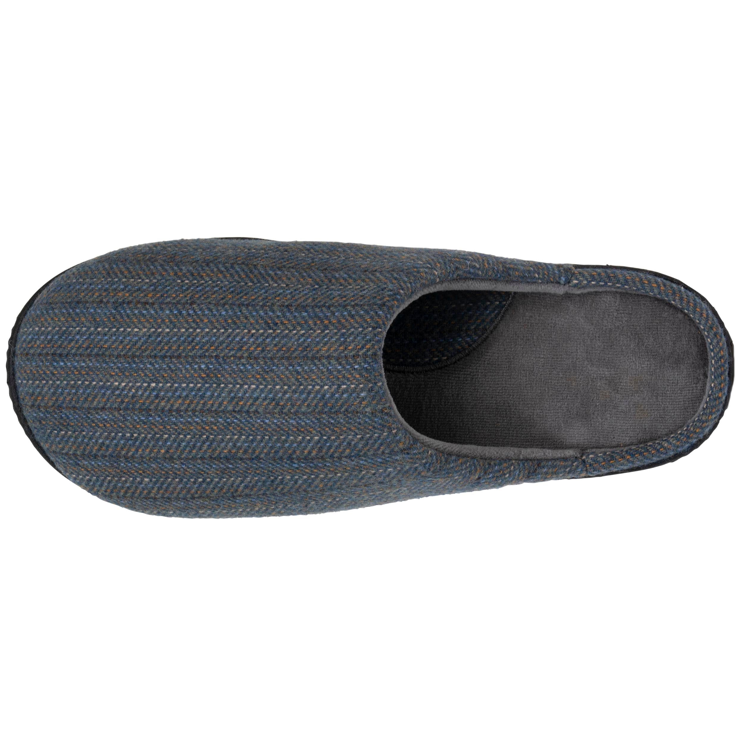 Chaussons Chaussons mules Homme Gris chiné homme bleu Isotoner Chaussons Chaussons mules Homme Gris chiné homme bleu Bleu gris