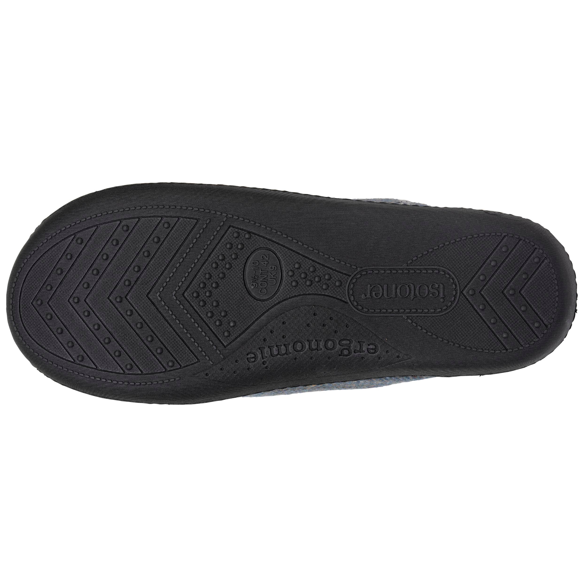 Chaussons Chaussons mules Homme Gris chiné homme bleu Isotoner Chaussons Chaussons mules Homme Gris chiné homme bleu Bleu gris