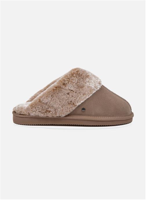 Isotoner Chaussons Chaussons mules en cuir Femme Kaki femme beige