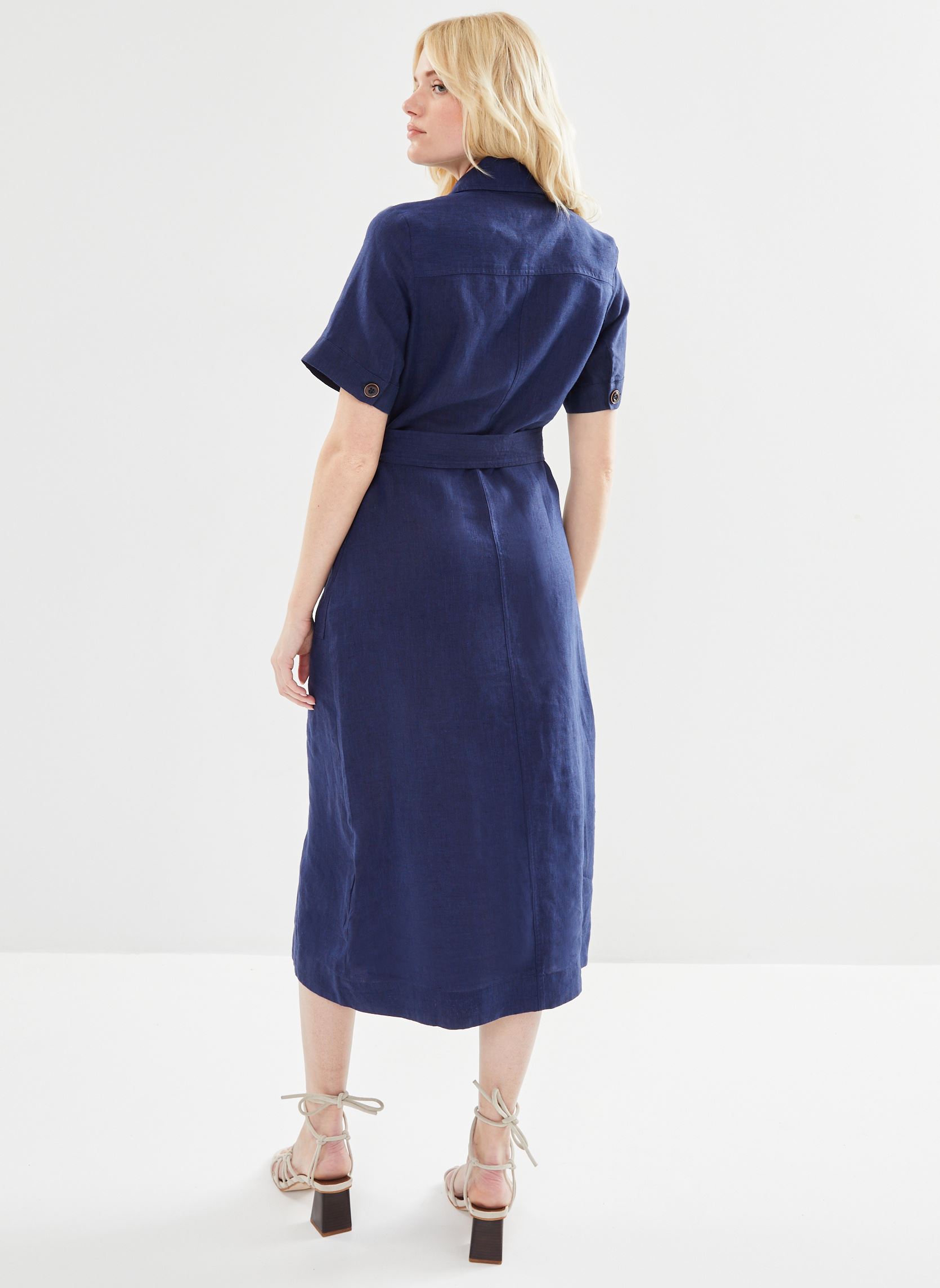 Robe Chemise Bleue Taille L - Manches Longues, Col Chemise, Neuve Sans étiquettes