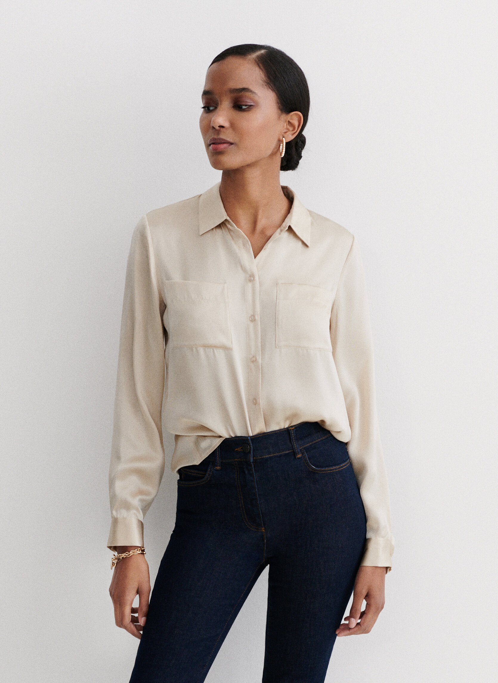 Chemises SK000-JEANNEB femme beige Caroll Chemises SK000-JEANNEB femme beige Beige