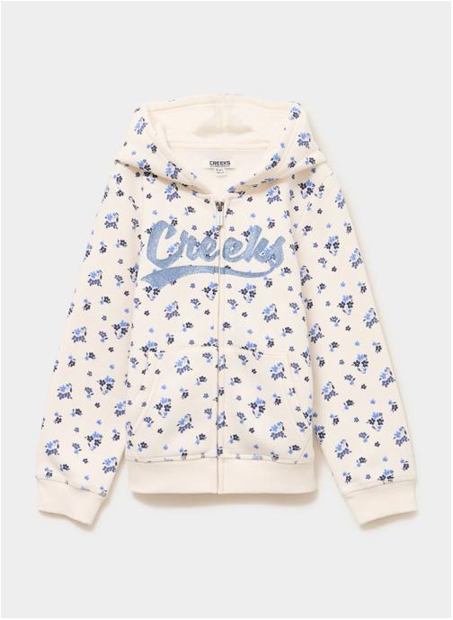 CREEKS Sweats à capuche CRE4_AMOUR_AOP fille blanc