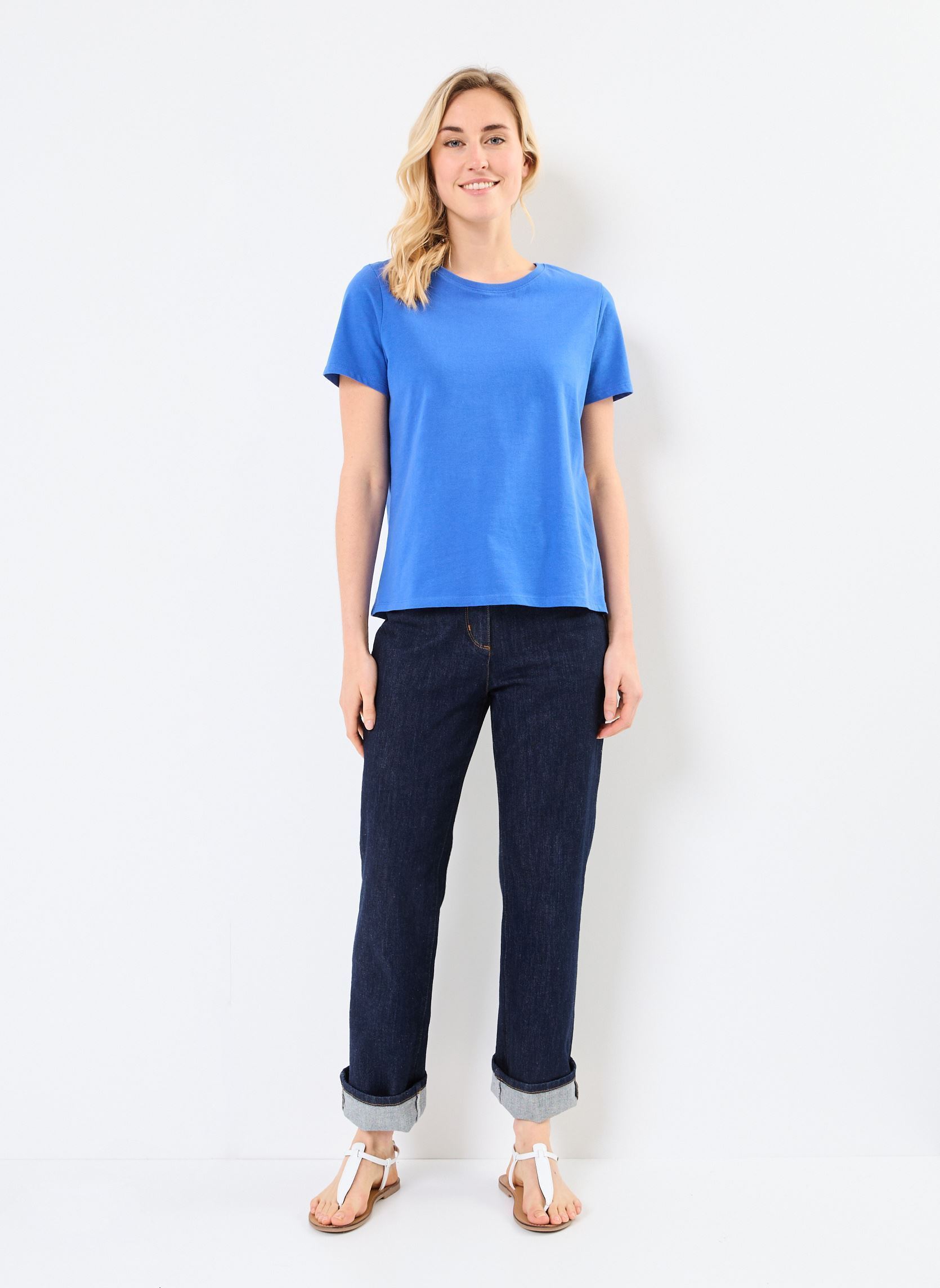 T-shirts met korte mouwen CARINE dames blauw Georgia Rose T-shirts met korte mouwen CARINE dames blauw BEAUCOUP BLUE