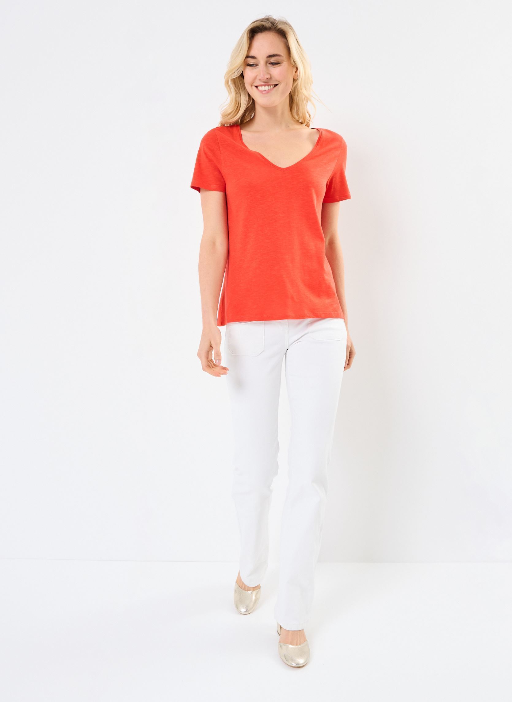 Kurzarm-T-Shirts CONSTANCE damen rot Georgia Rose Kurzarm-T-Shirts CONSTANCE damen rot FLAME SCARLET
