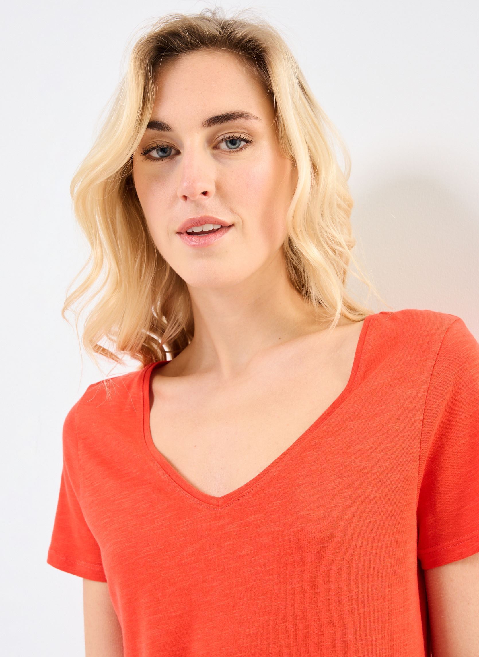 Kurzarm-T-Shirts CONSTANCE damen rot Georgia Rose Kurzarm-T-Shirts CONSTANCE damen rot FLAME SCARLET