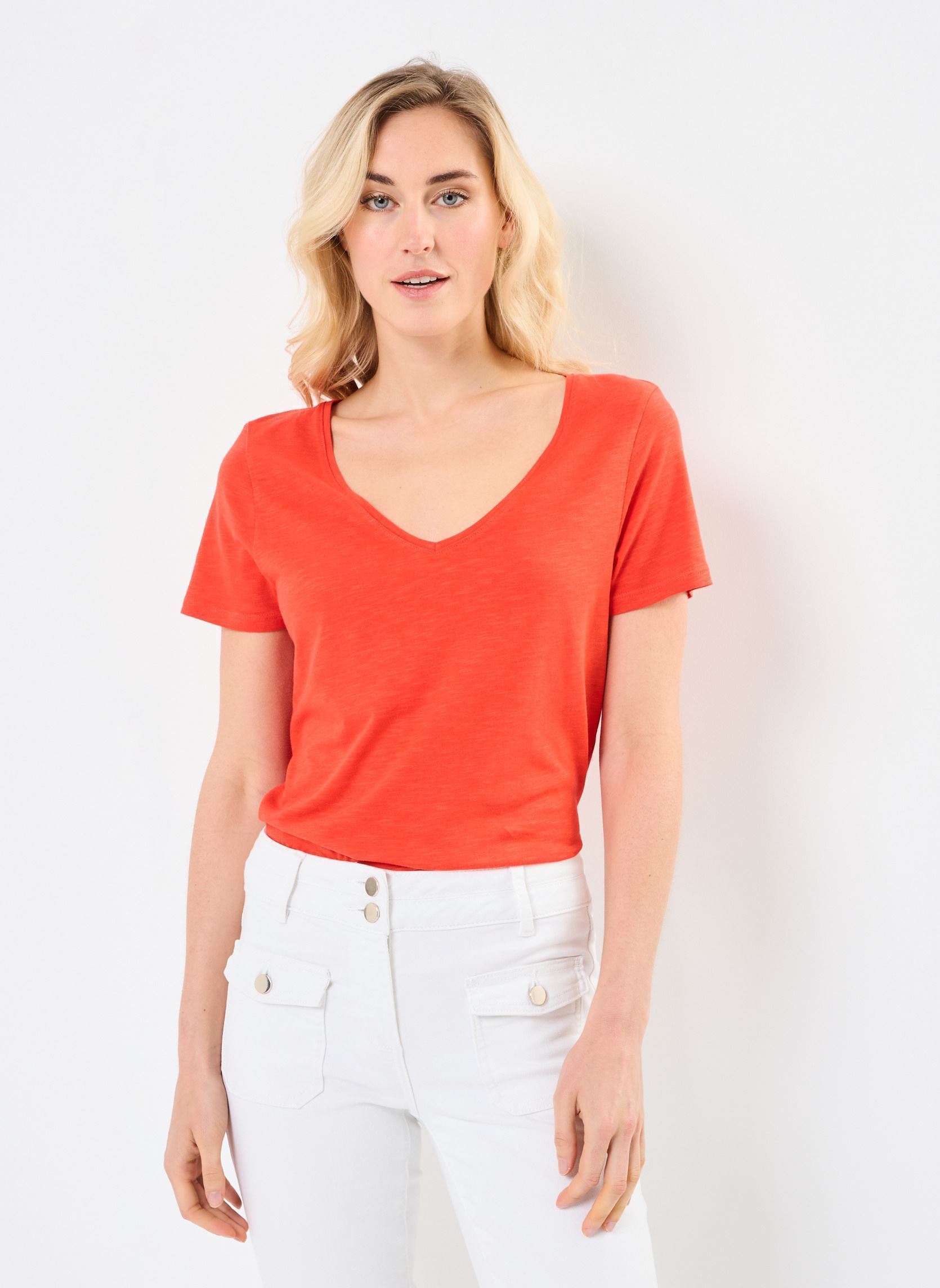 Kurzarm-T-Shirts CONSTANCE damen rot Georgia Rose Kurzarm-T-Shirts CONSTANCE damen rot FLAME SCARLET