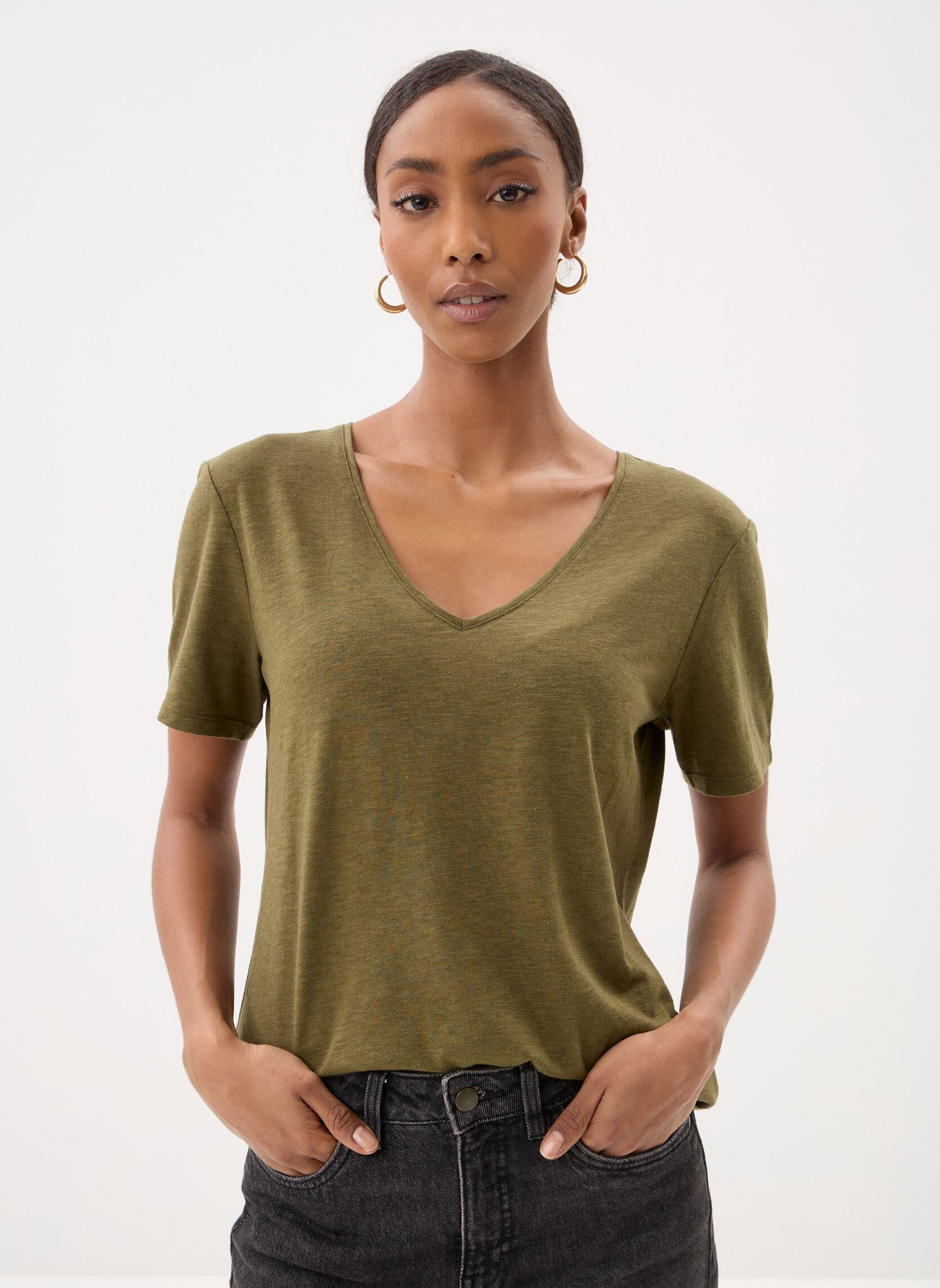 Kurzarm-T-Shirts CONSTANCE damen grün Georgia Rose Kurzarm-T-Shirts CONSTANCE damen grün DARK OLIVE