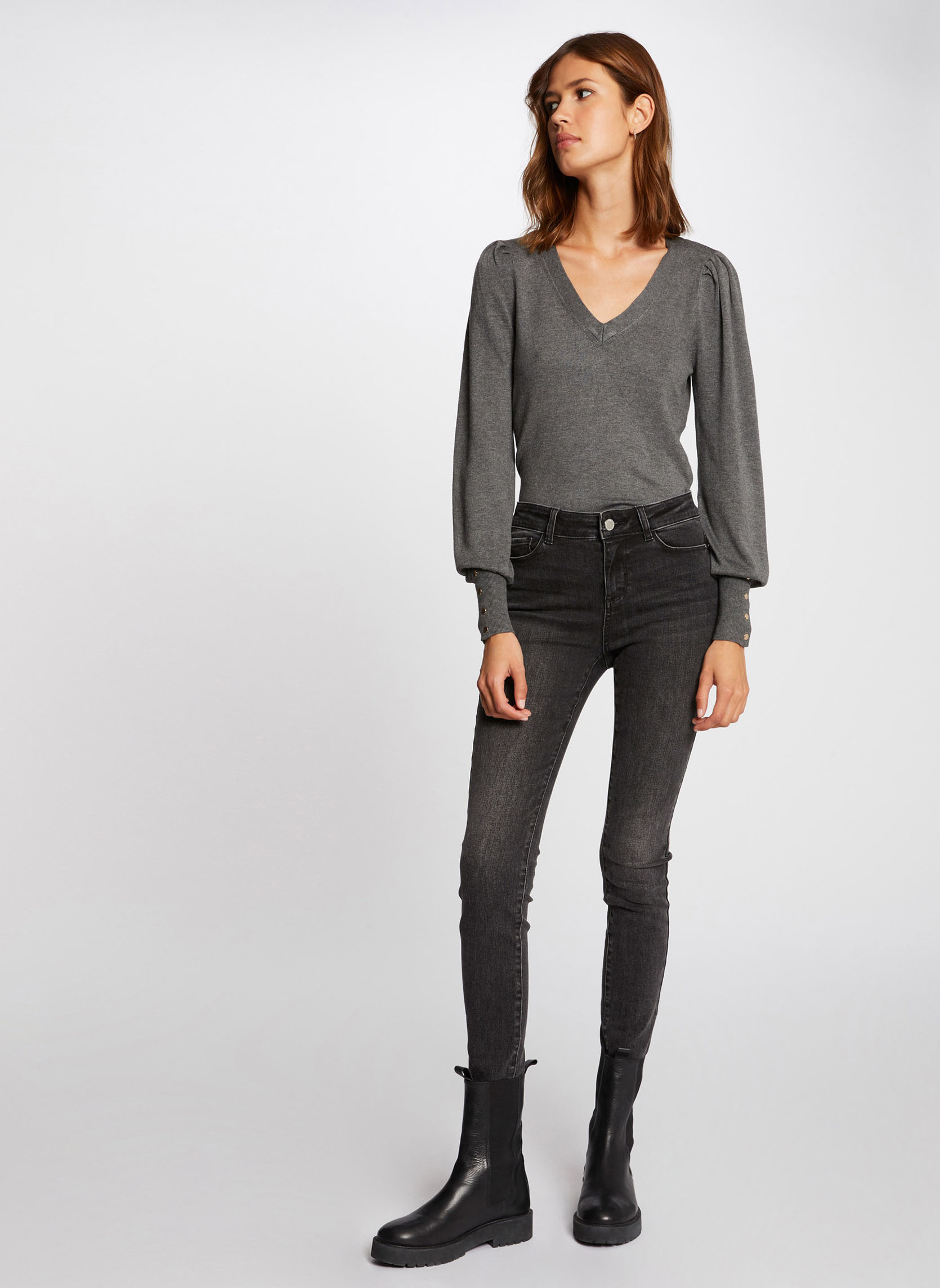 Pulls 212-MOTEUR femme gris Morgan Pulls 212-MOTEUR femme gris Gris