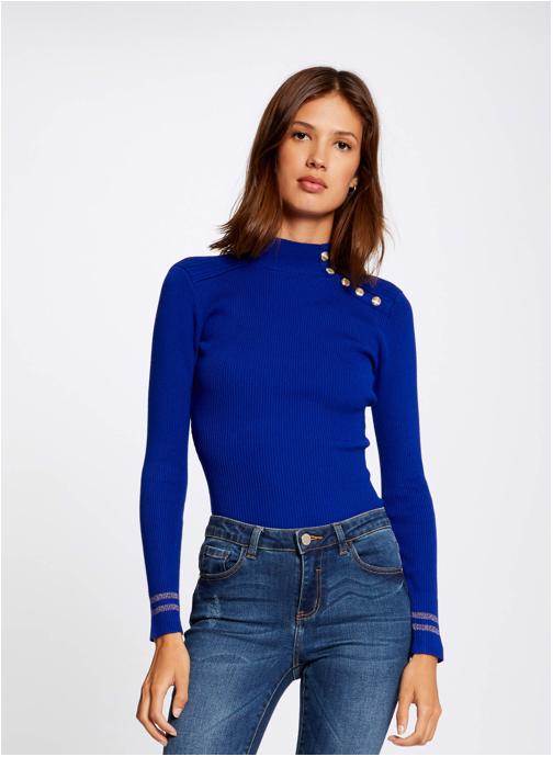 Pull Blanc Et Argenté Morgan - Taille XS - Occasion En Très Bon état